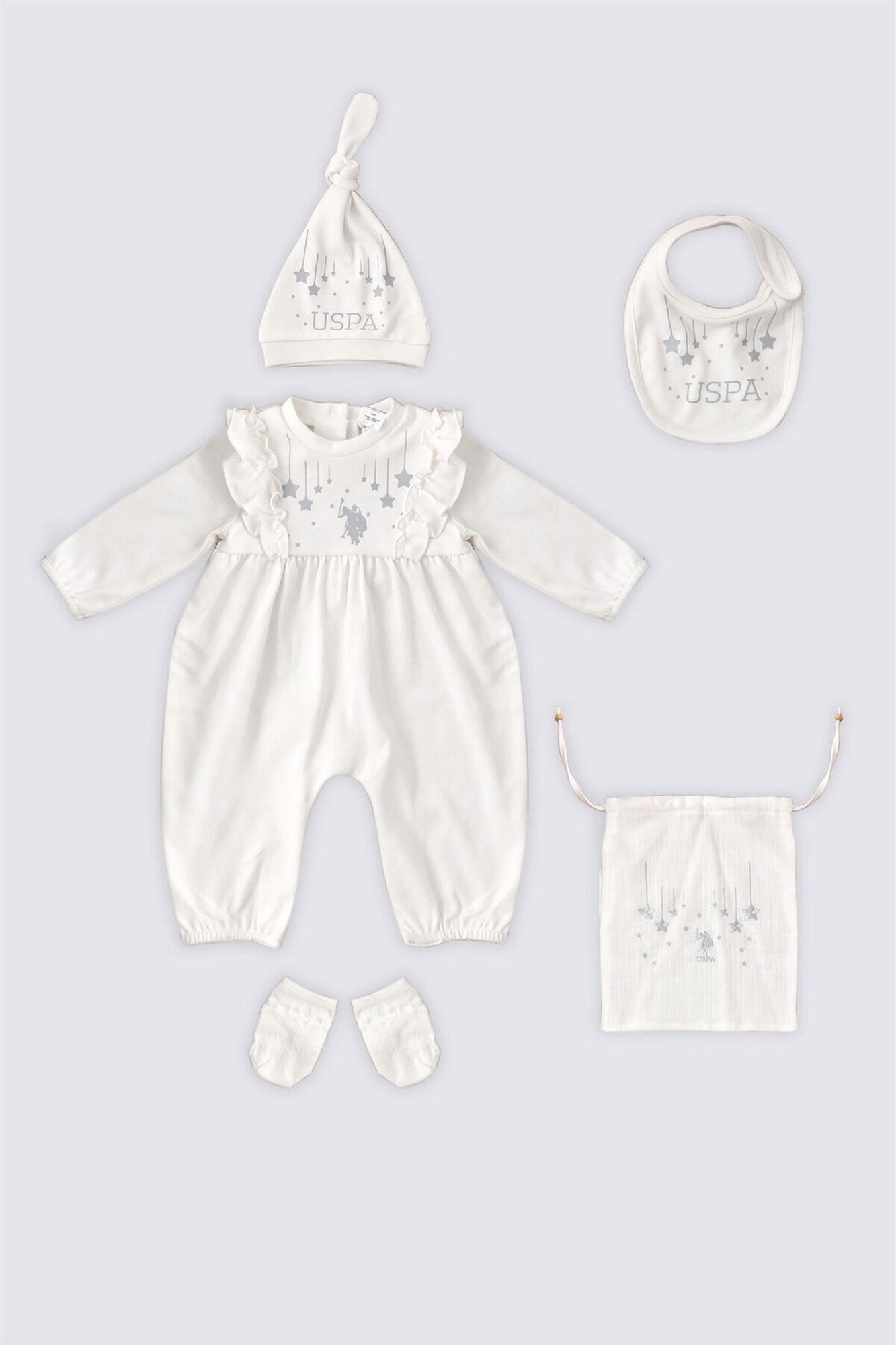 U.S. Polo Assn Kız Bebek 5'li Hastane Çıkış Seti USB1660