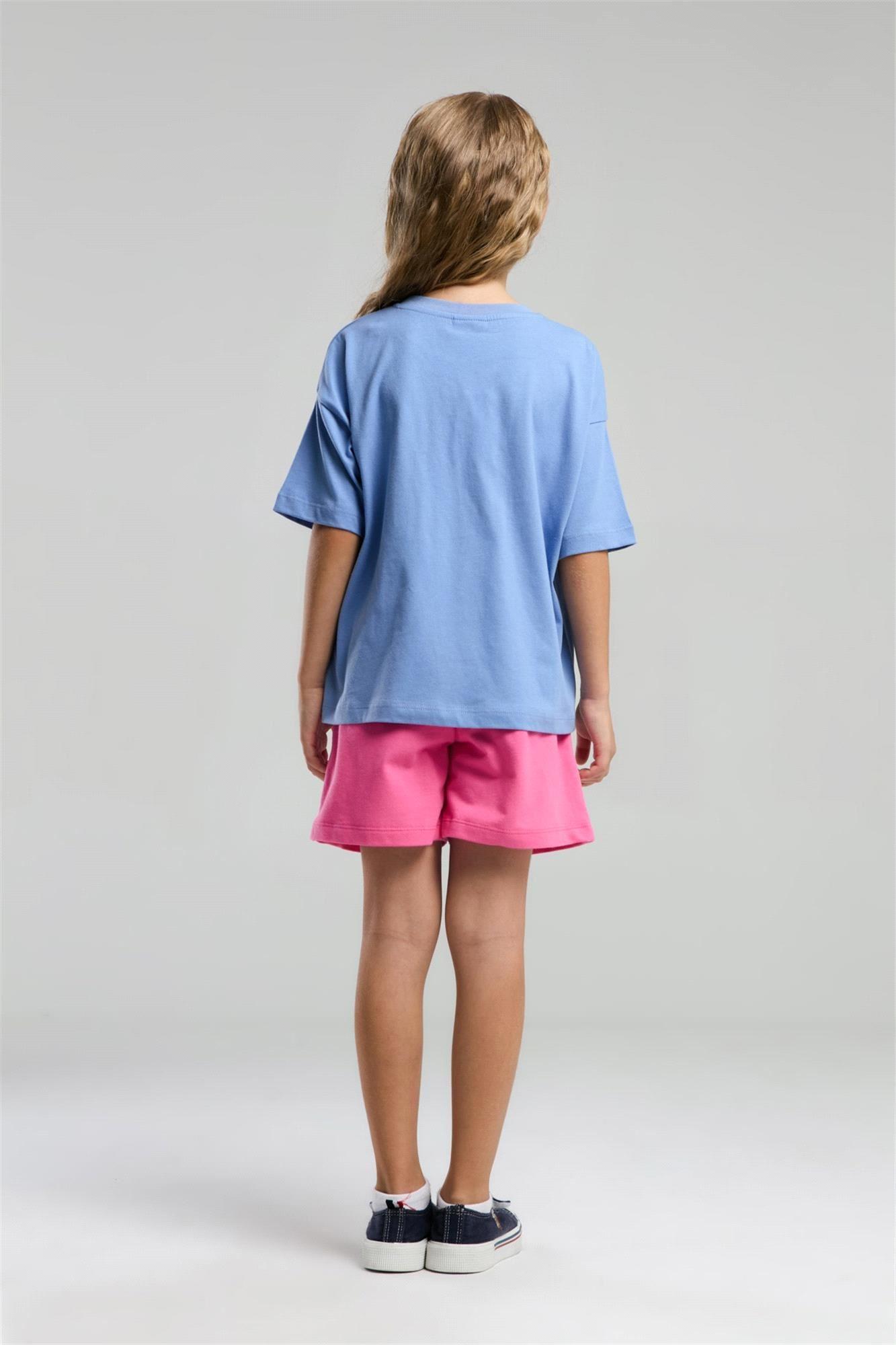 U.S. Polo Assn. Kız Çocuk Tişört Şort Takım İndigo US2096-4