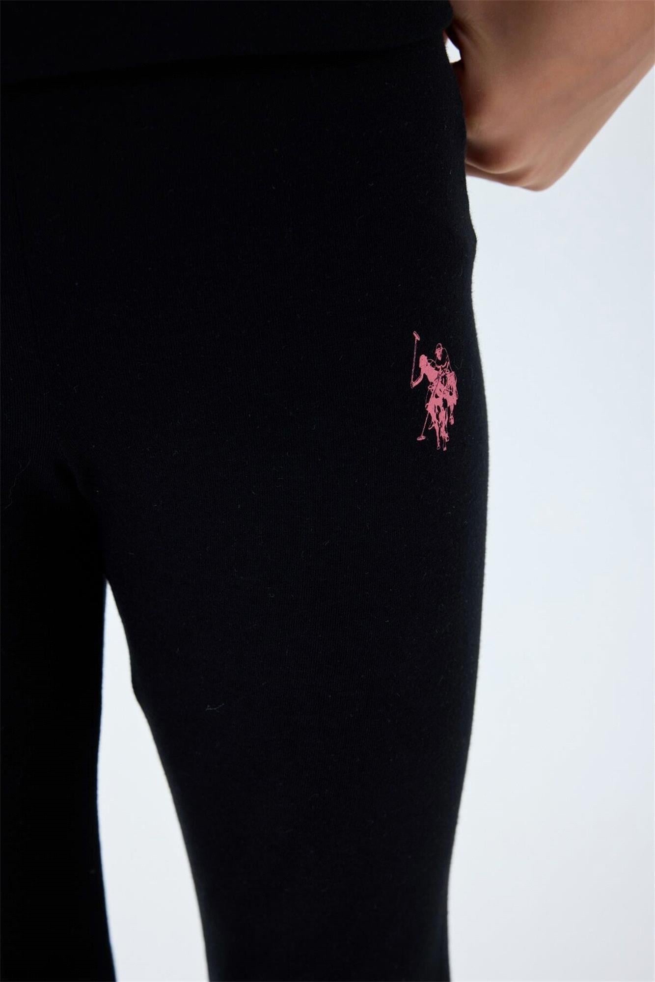 U.S. Polo Assn. Kız Çocuk Tişört Tayt Takım Siyah US2523-4