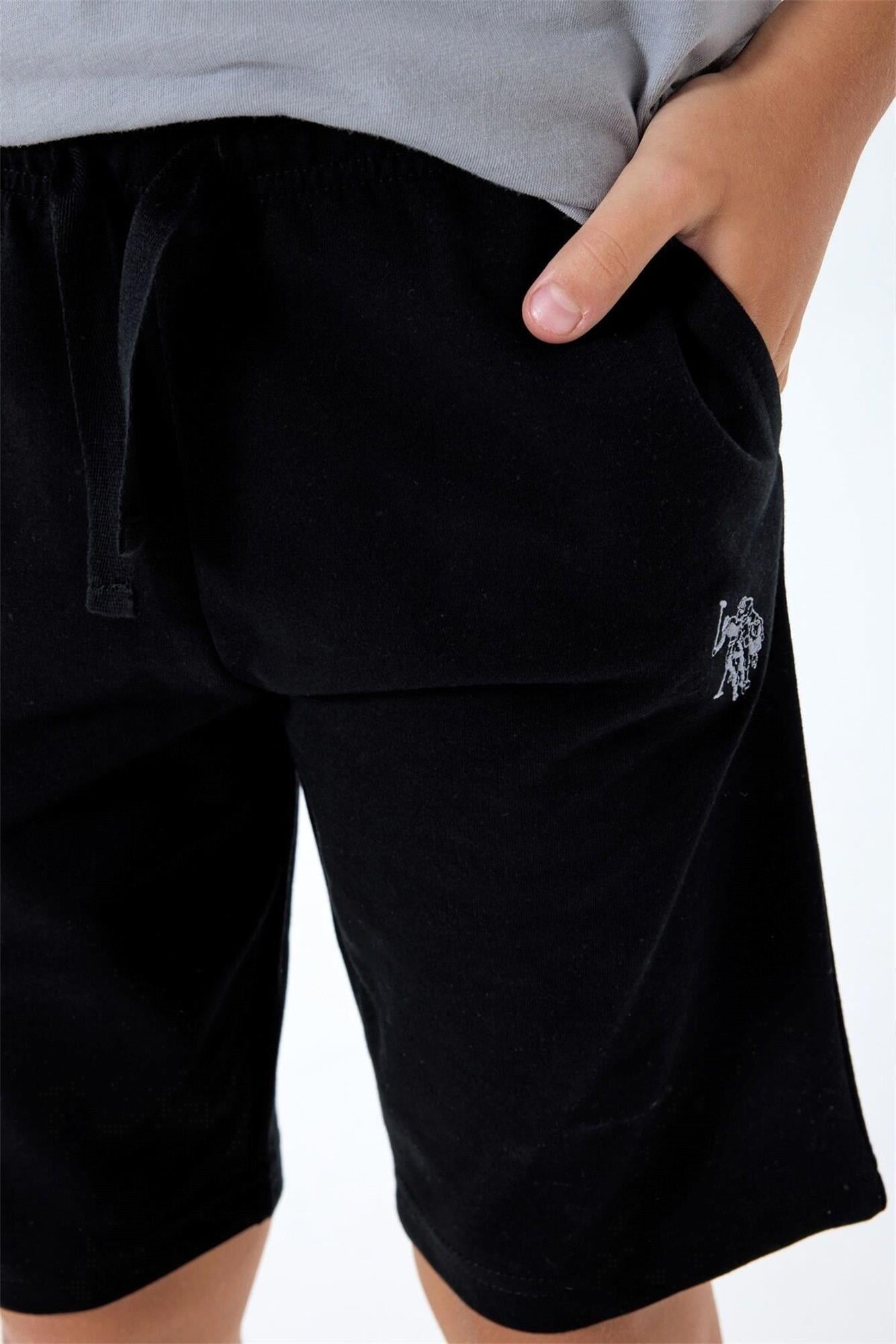 U.S. Polo Assn. Erkek Çocuk Tişört Şort Takım Gri US2427-G