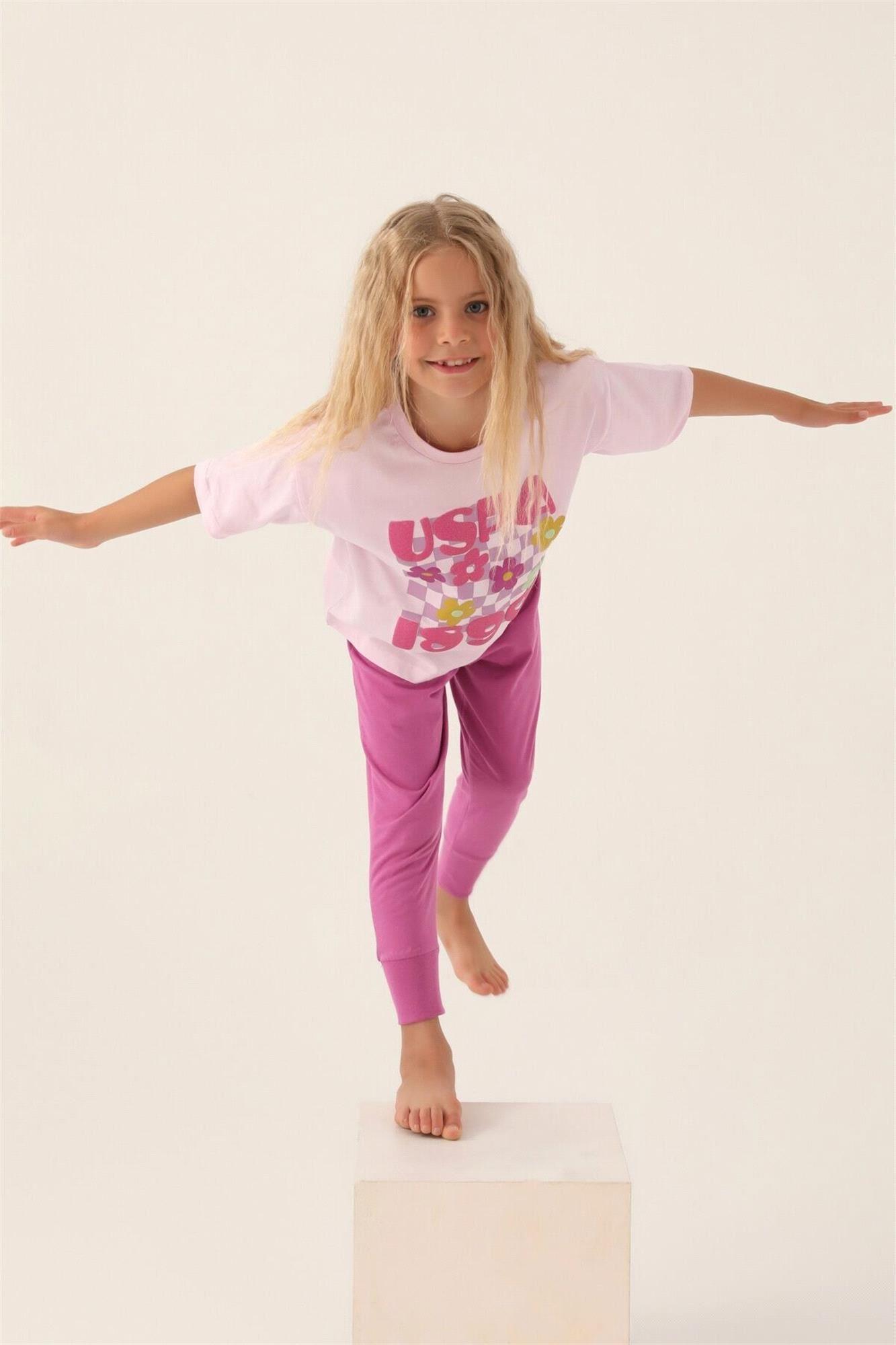U.S. Polo Assn. Kız Çocuk Pijama Takımı Rose US1812-4