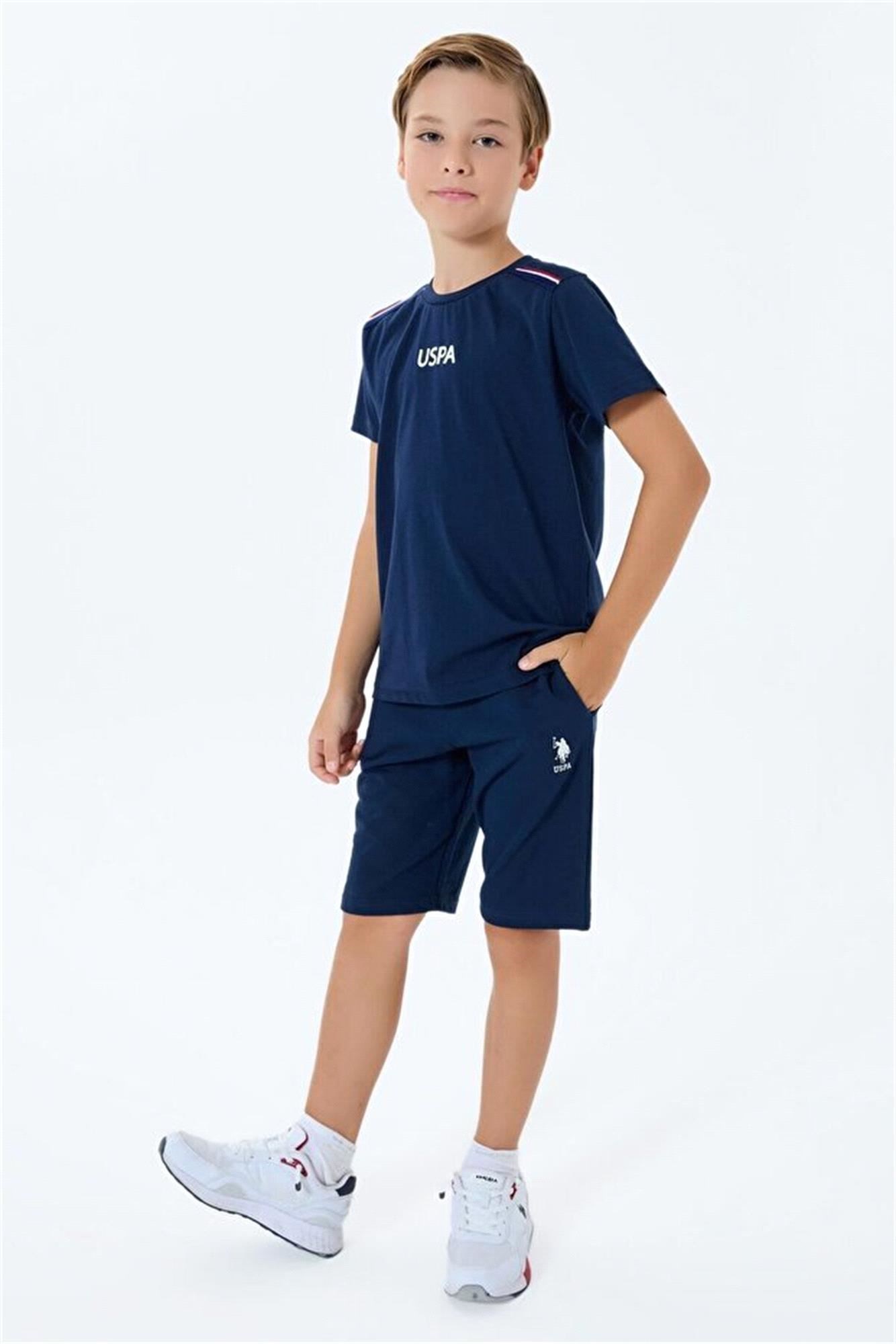 U.S. Polo Assn. Erkek Çocuk Bermuda Takım Lacivert USB2404-G