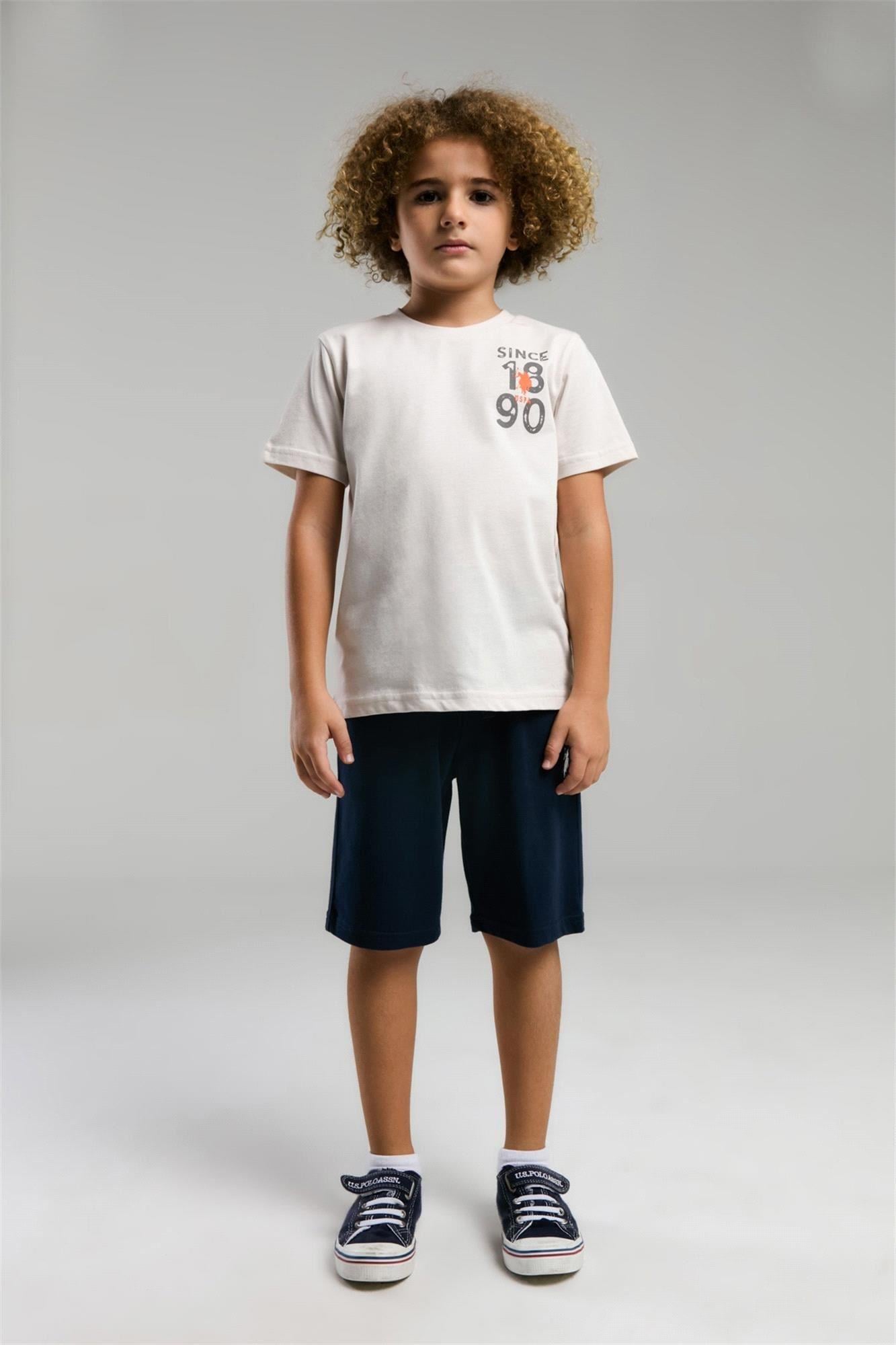 U.S. Polo Assn. Erkek Çocuk Bermuda Tişört Şort Takım Taş US2054-4