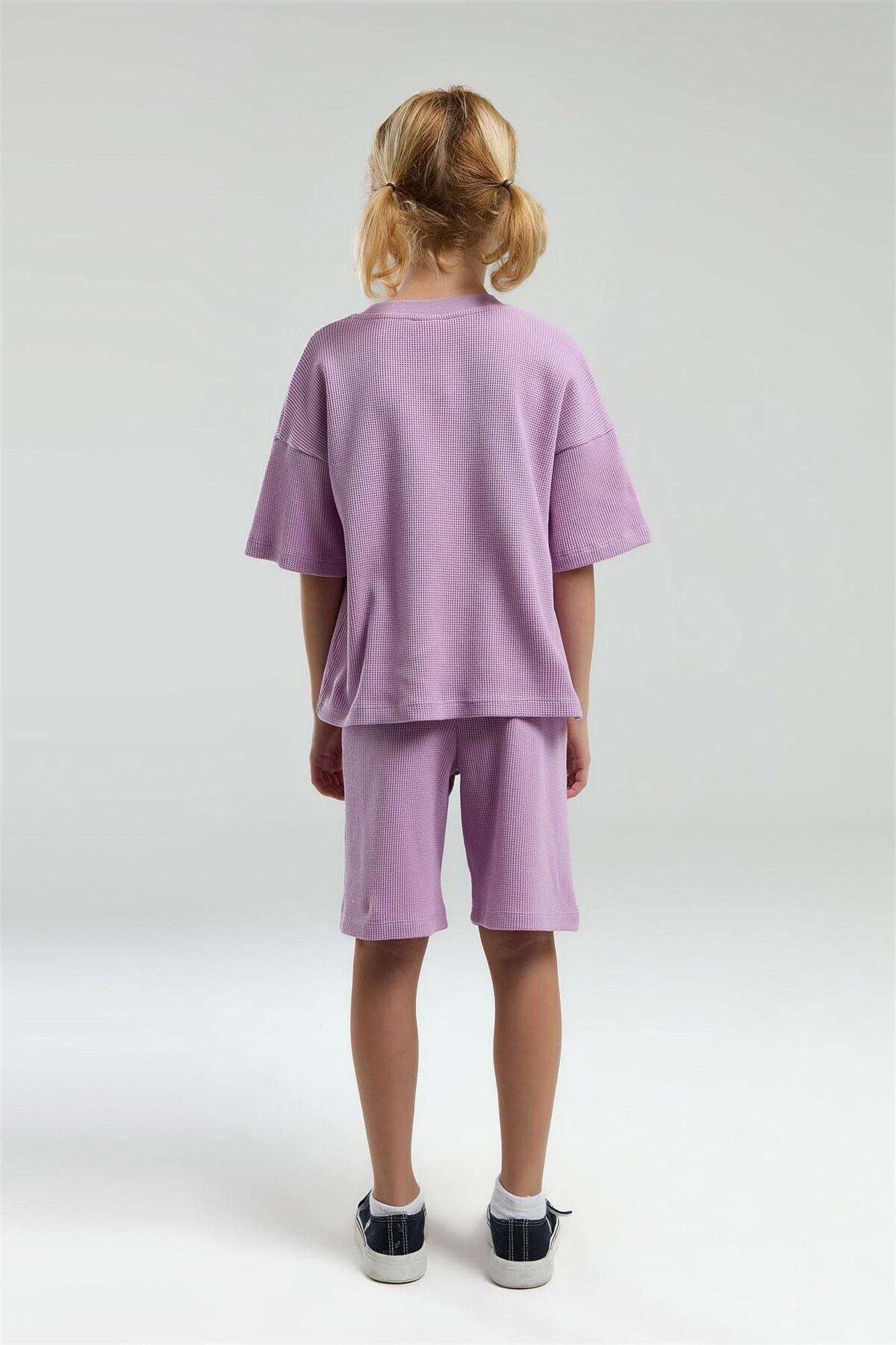 U.S. Polo Assn. Kız Çocuk Bermuda Tişört Şort Takım Mauve US2065-4