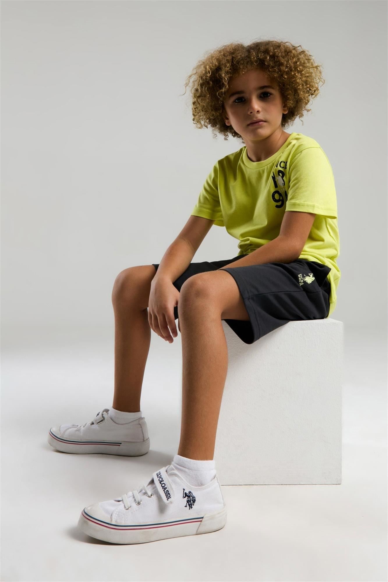 U.S. Polo Assn. Erkek Çocuk Bermuda Tişört Şort Takım Fıstık Yeşili US2054-G