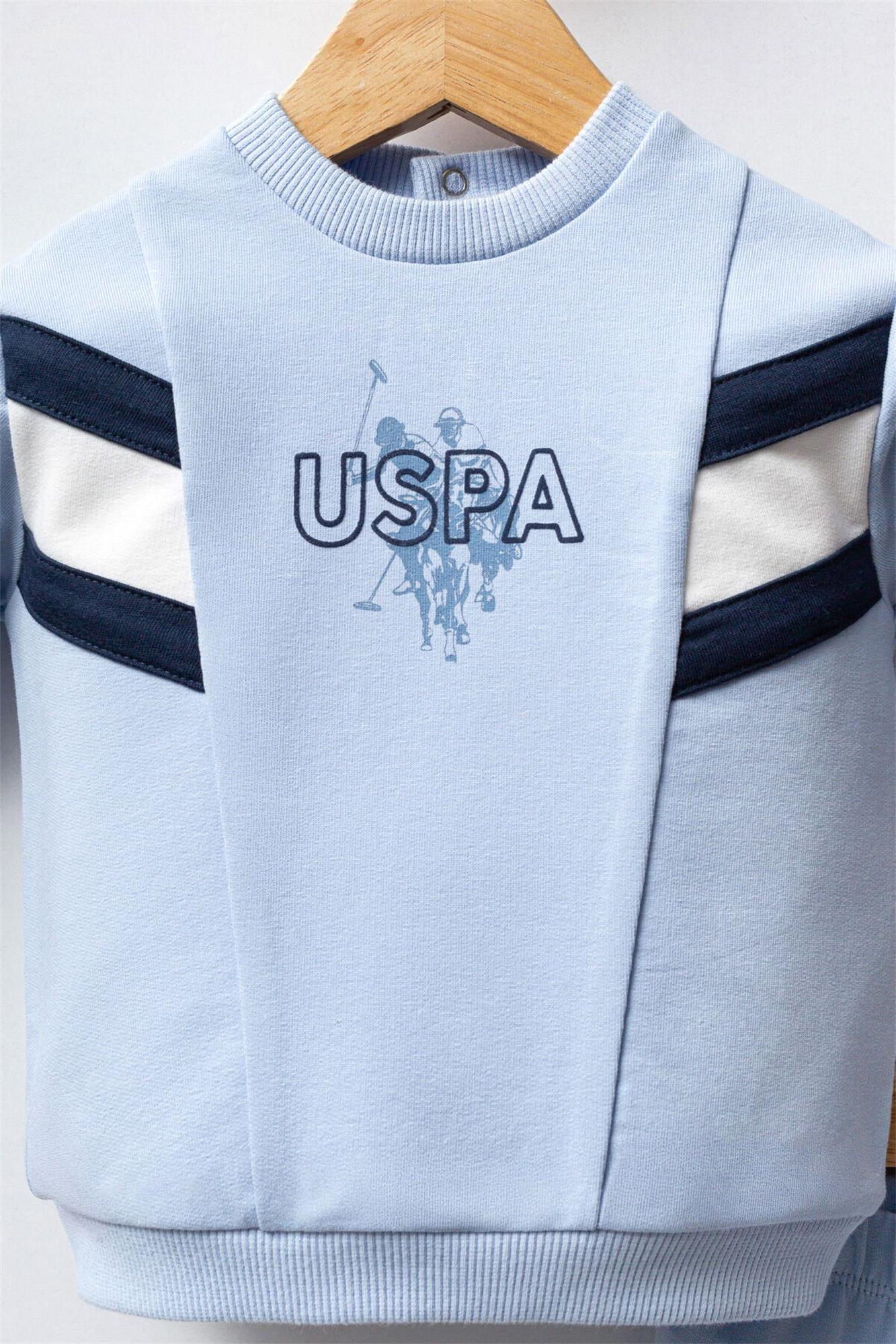 U.S. Polo Assn. Erkek Bebek Alt Üst Takım Mavi USB2535