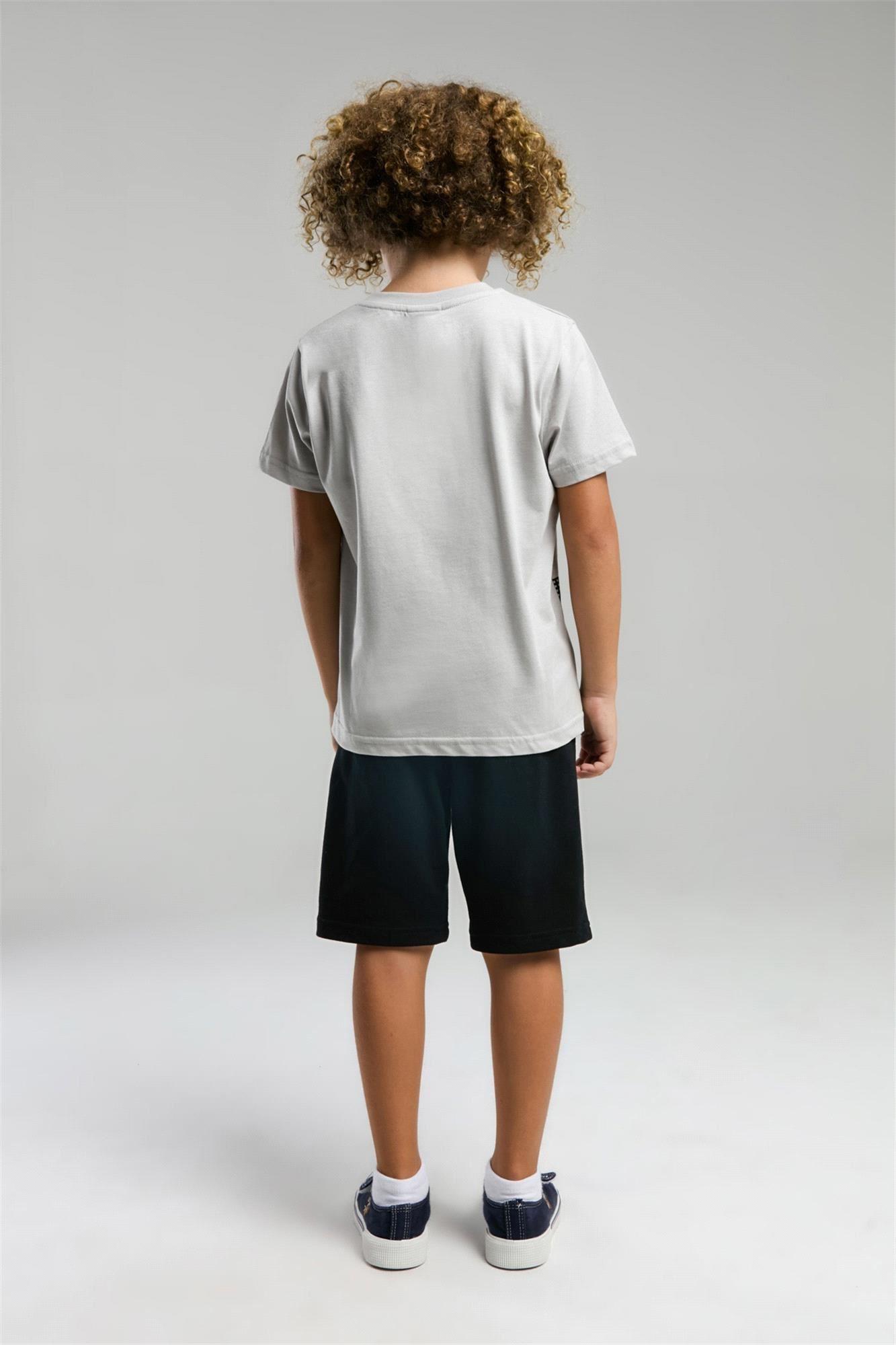 U.S. Polo Assn. Erkek Çocuk Bermuda Tişört Şort Takım Gri US2052-4