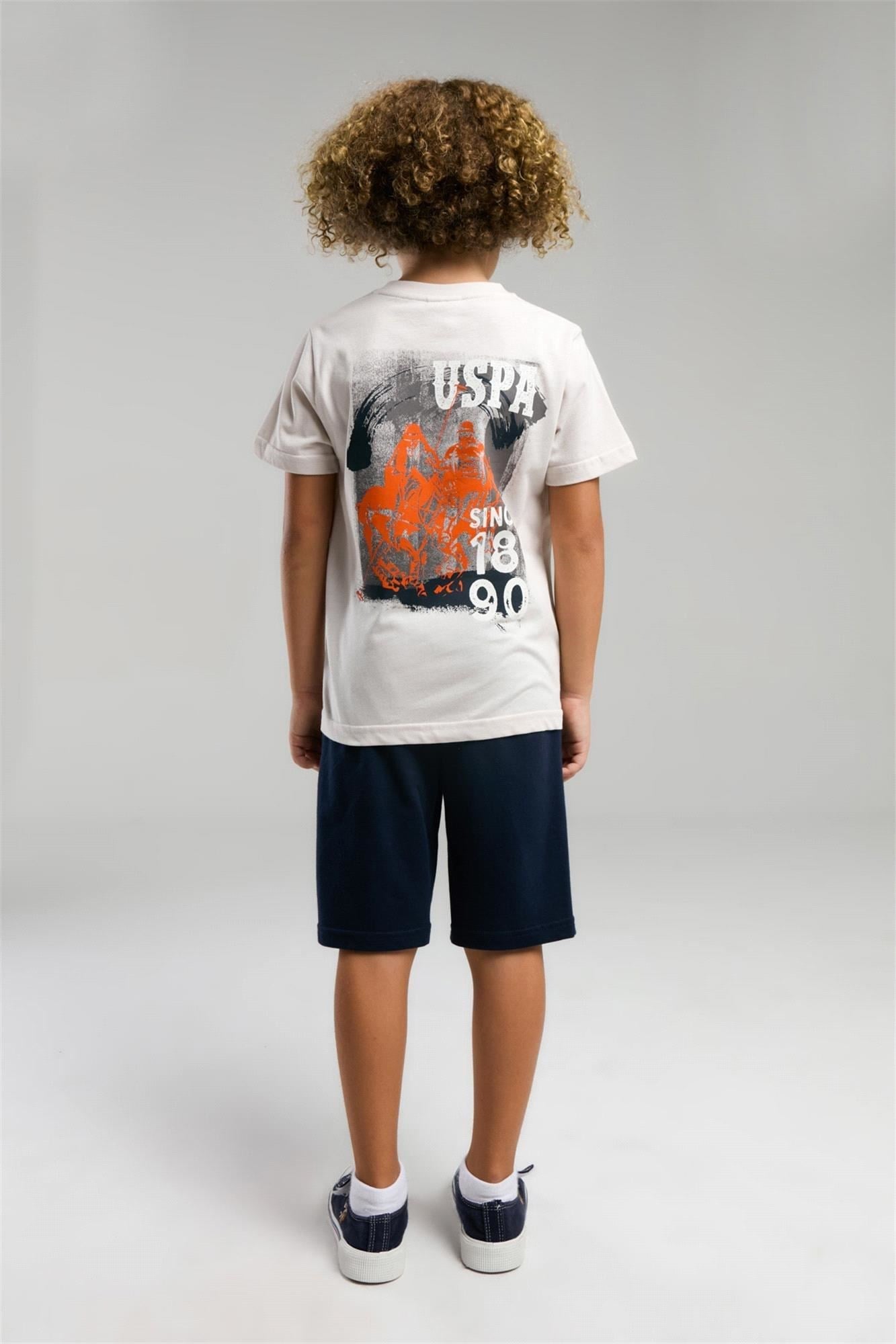 U.S. Polo Assn. Erkek Çocuk Bermuda Tişört Şort Takım Taş US2054-G