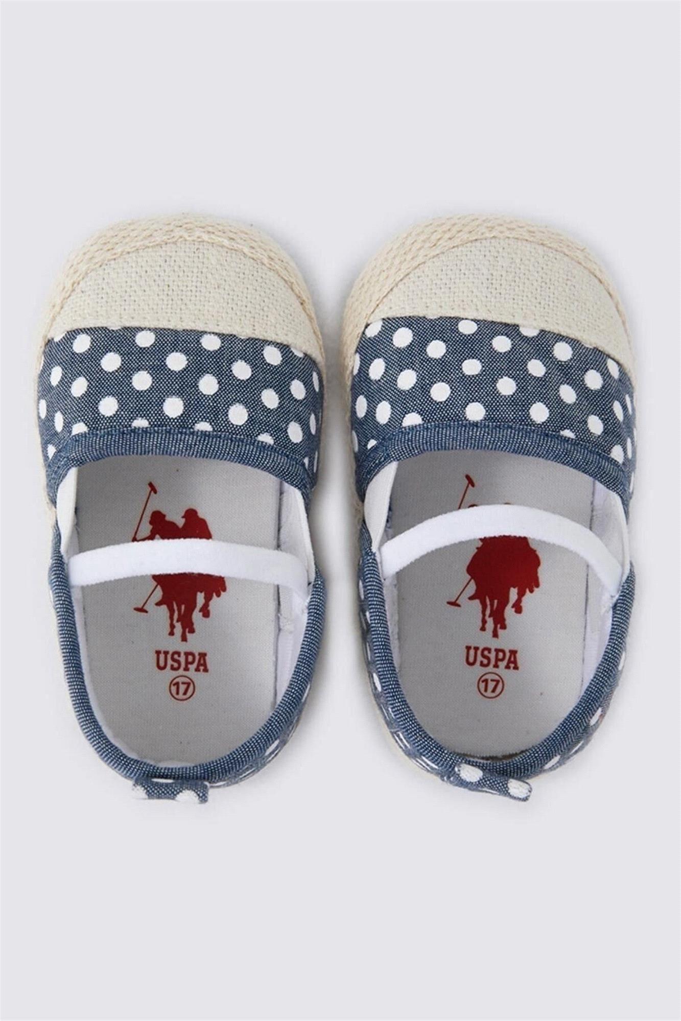 U.S. Polo Assn. Kız Bebek İlk Adım Babet Ayakkabı Puantiyeli Denim USB1307