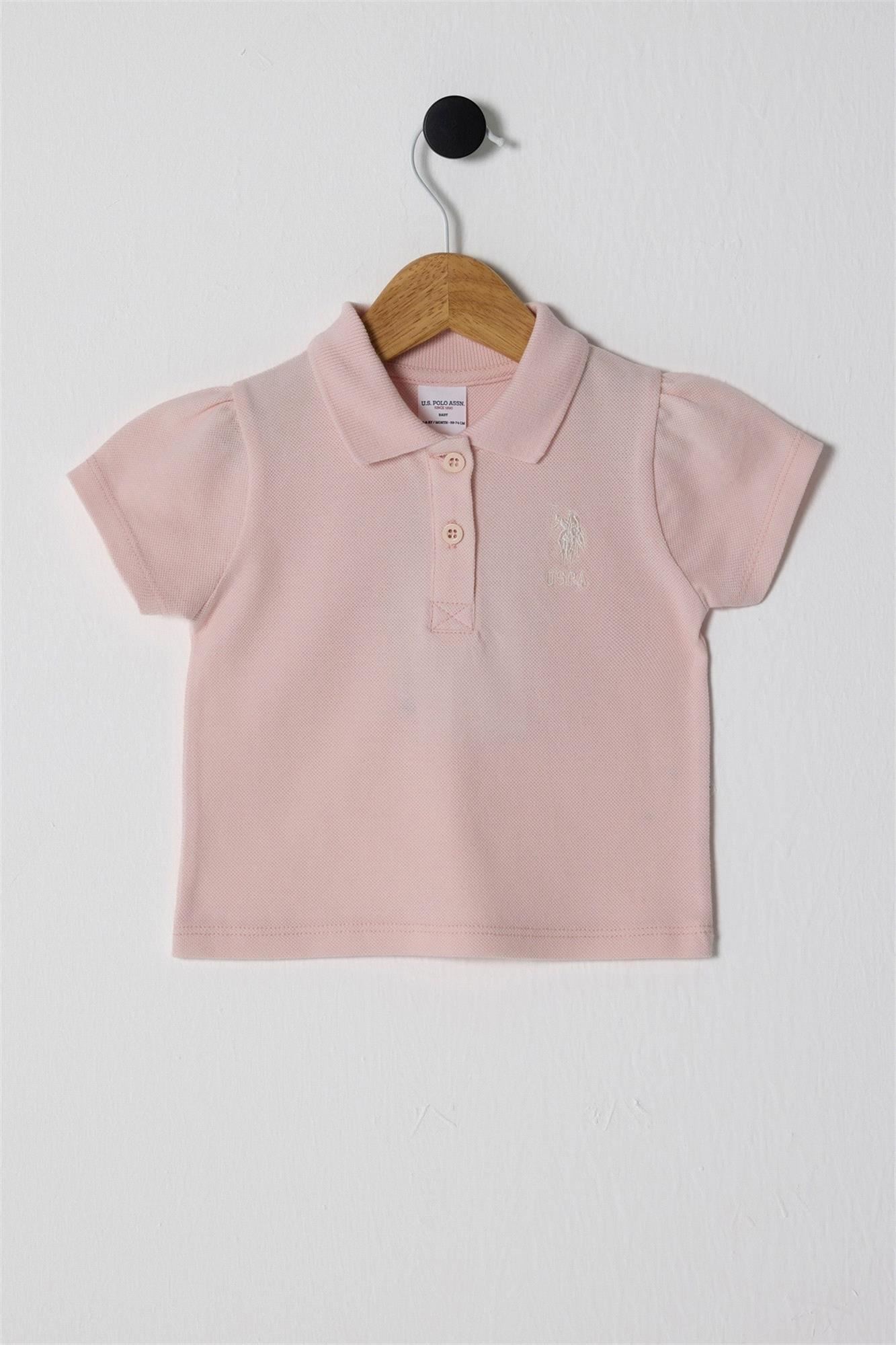 U.S. Polo Assn. Kız Bebek Polo Yaka Tişört Pudra USB2513