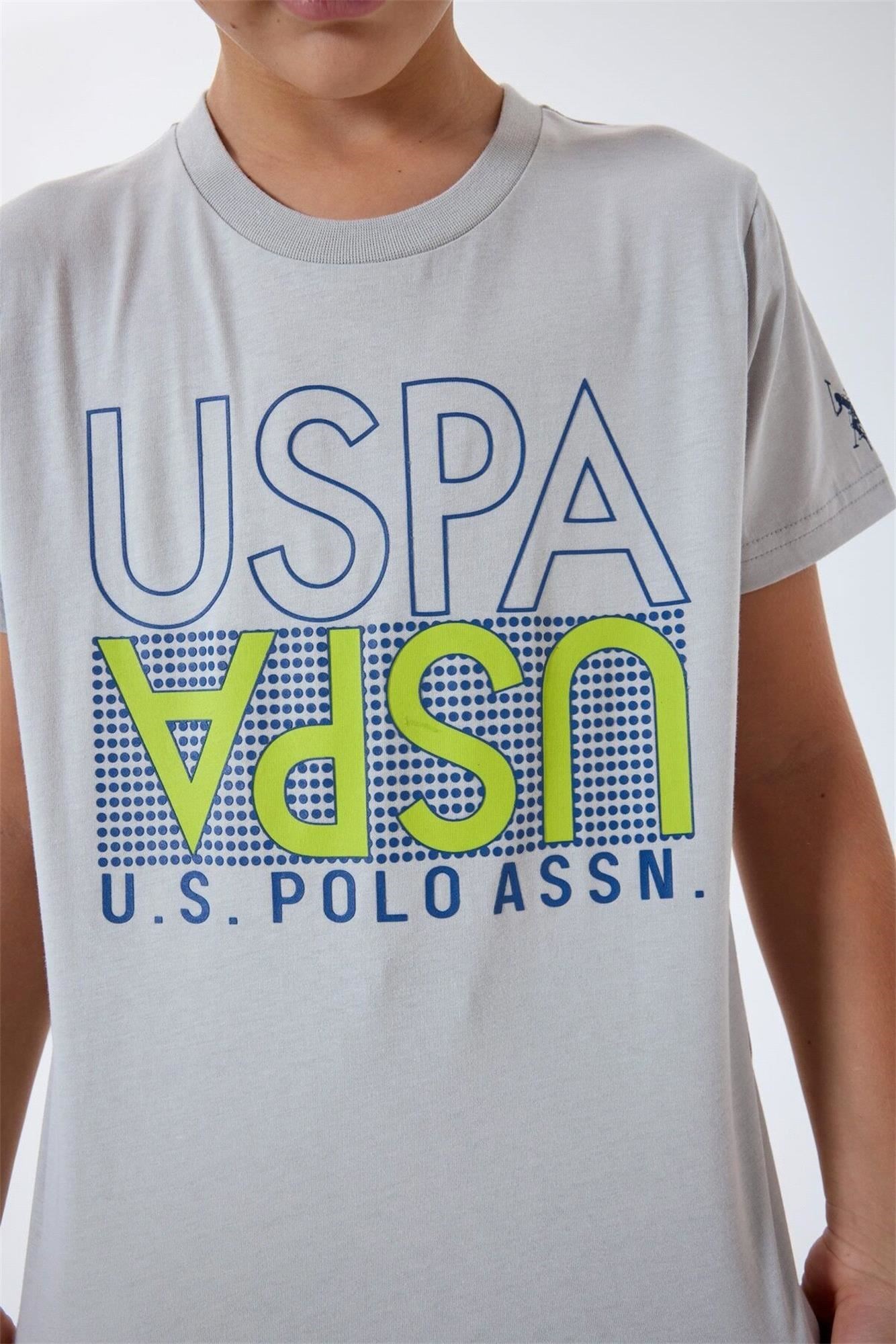 U.S. Polo Assn. Erkek Çocuk Tişört Şort Takım Gri US2417-G