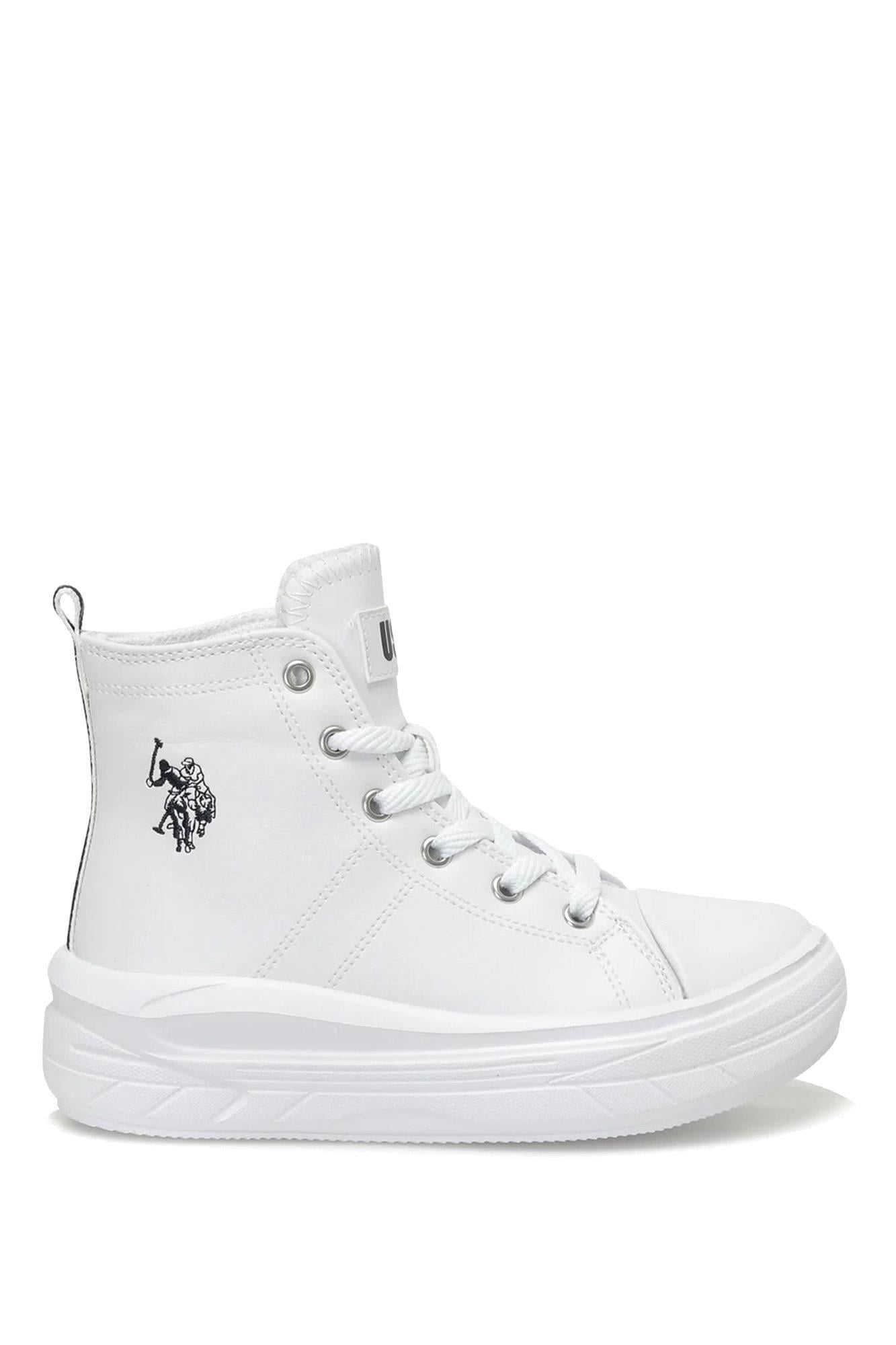 U.S. Polo Assn. Kız Çocuk Clementine JR PU 3PR Spor Ayakkabı Beyaz 101390022
