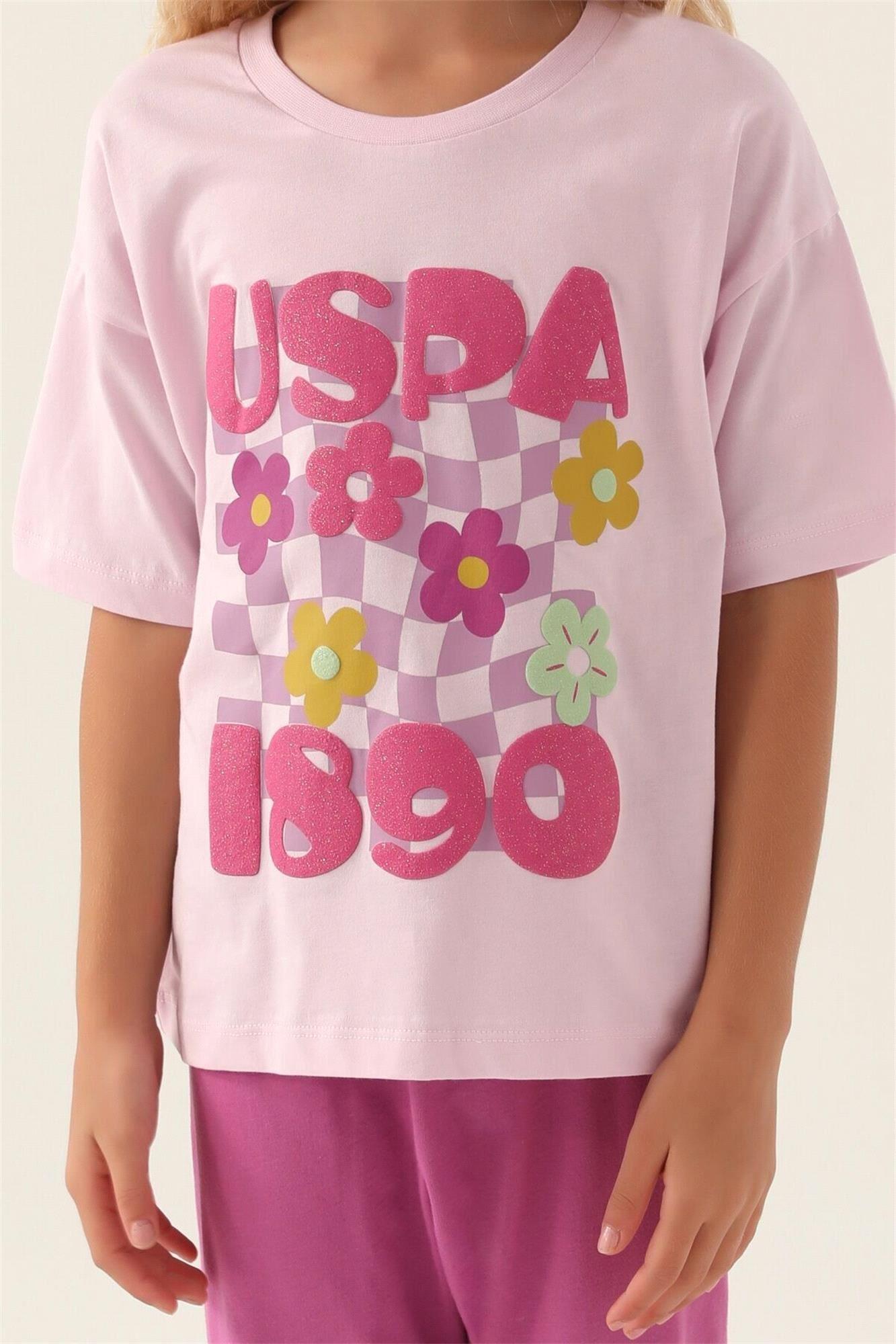 U.S. Polo Assn. Kız Çocuk Pijama Takımı Rose US1812-4