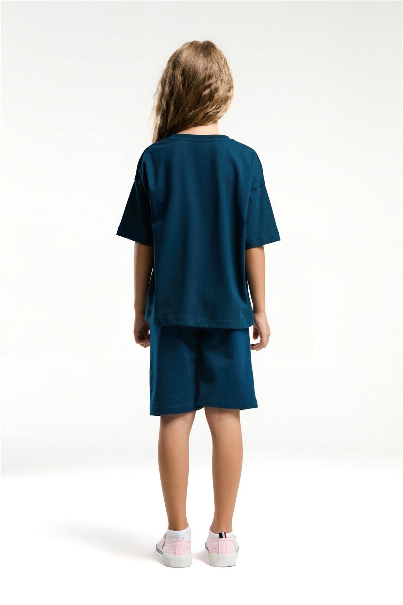U.S. Polo Assn. Kız Çocuk Bermuda Tişört Şort Takım Lacivert US2080-4 