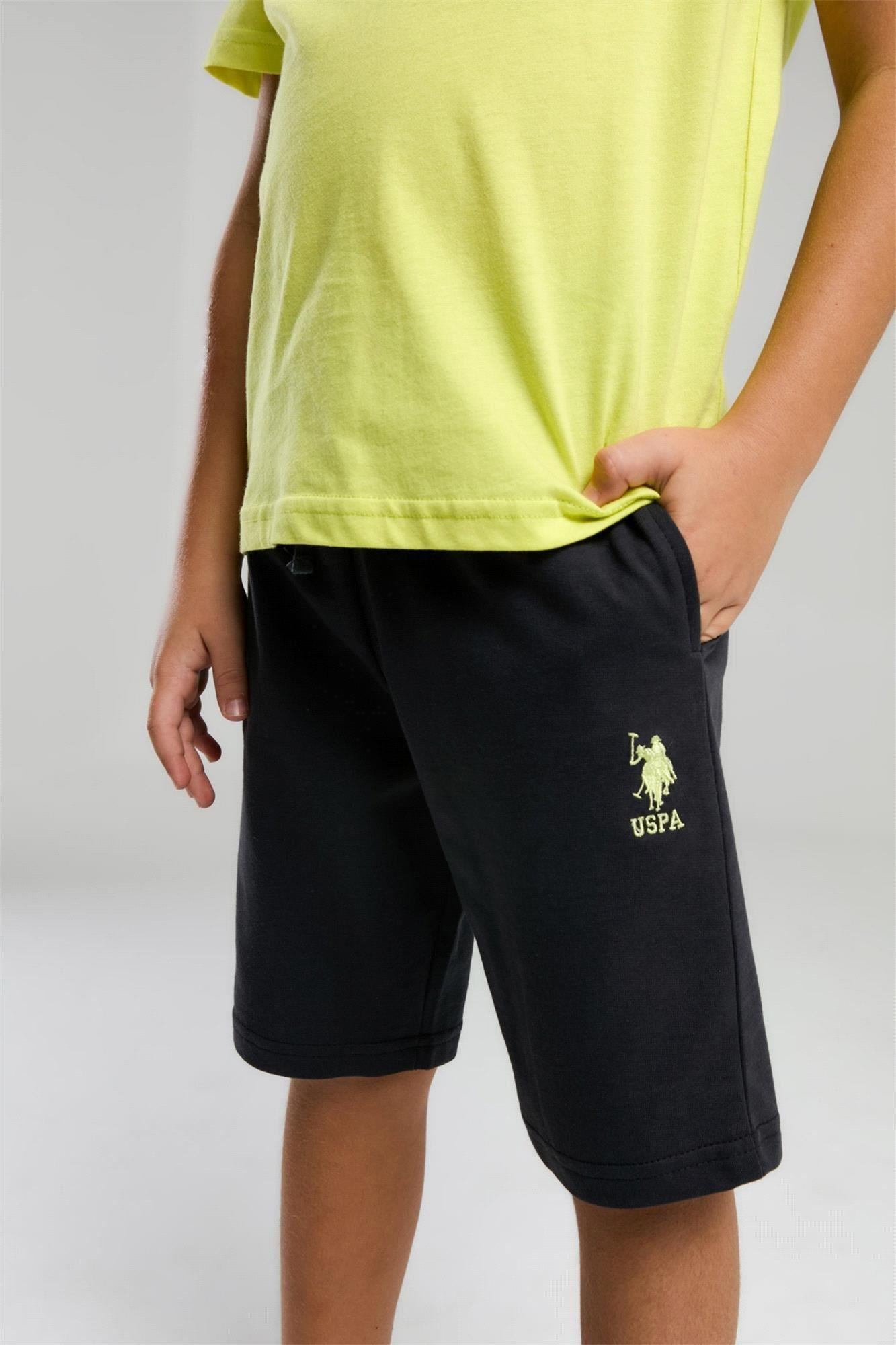 U.S. Polo Assn. Erkek Çocuk Bermuda Tişört Şort Takım Fıstık Yeşil US2054-4