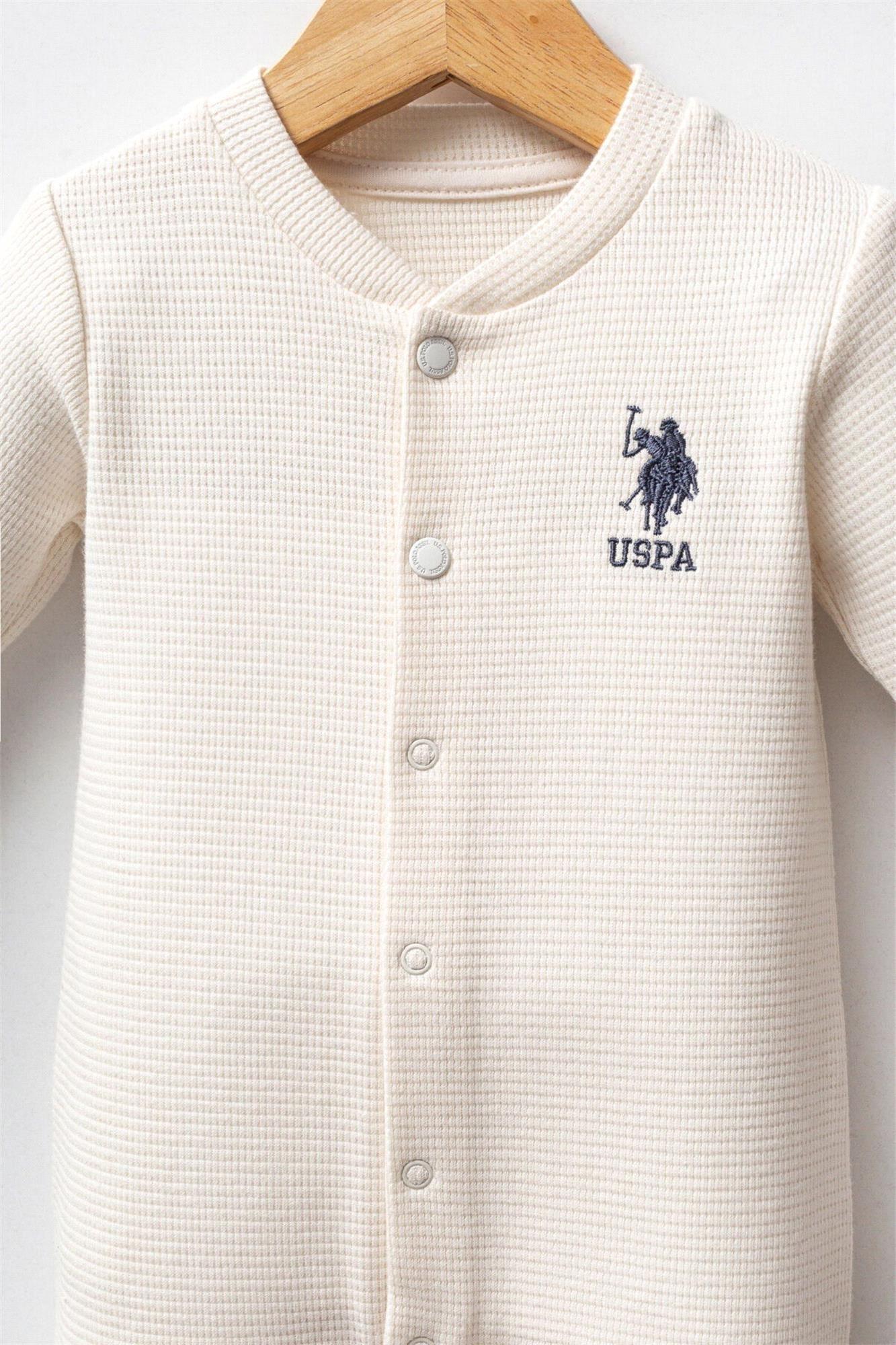 U.S. Polo Assn. Erkek Bebek 10'lu Hastane Çıkış Seti Ekru USB2602