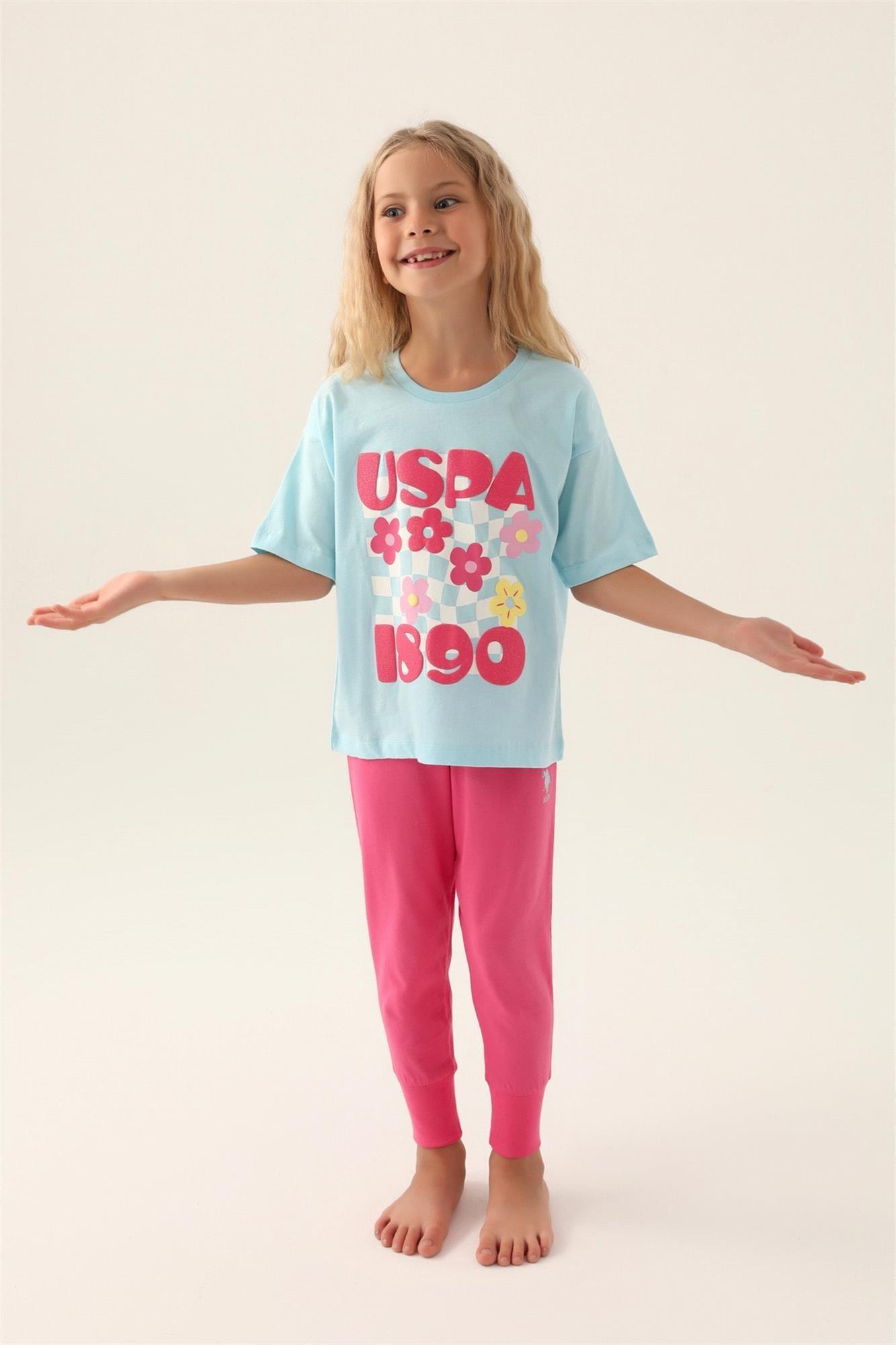 U.S. Polo Assn. Kız Çocuk Süprem Pijama Takımı Açık Mavi US1812-G