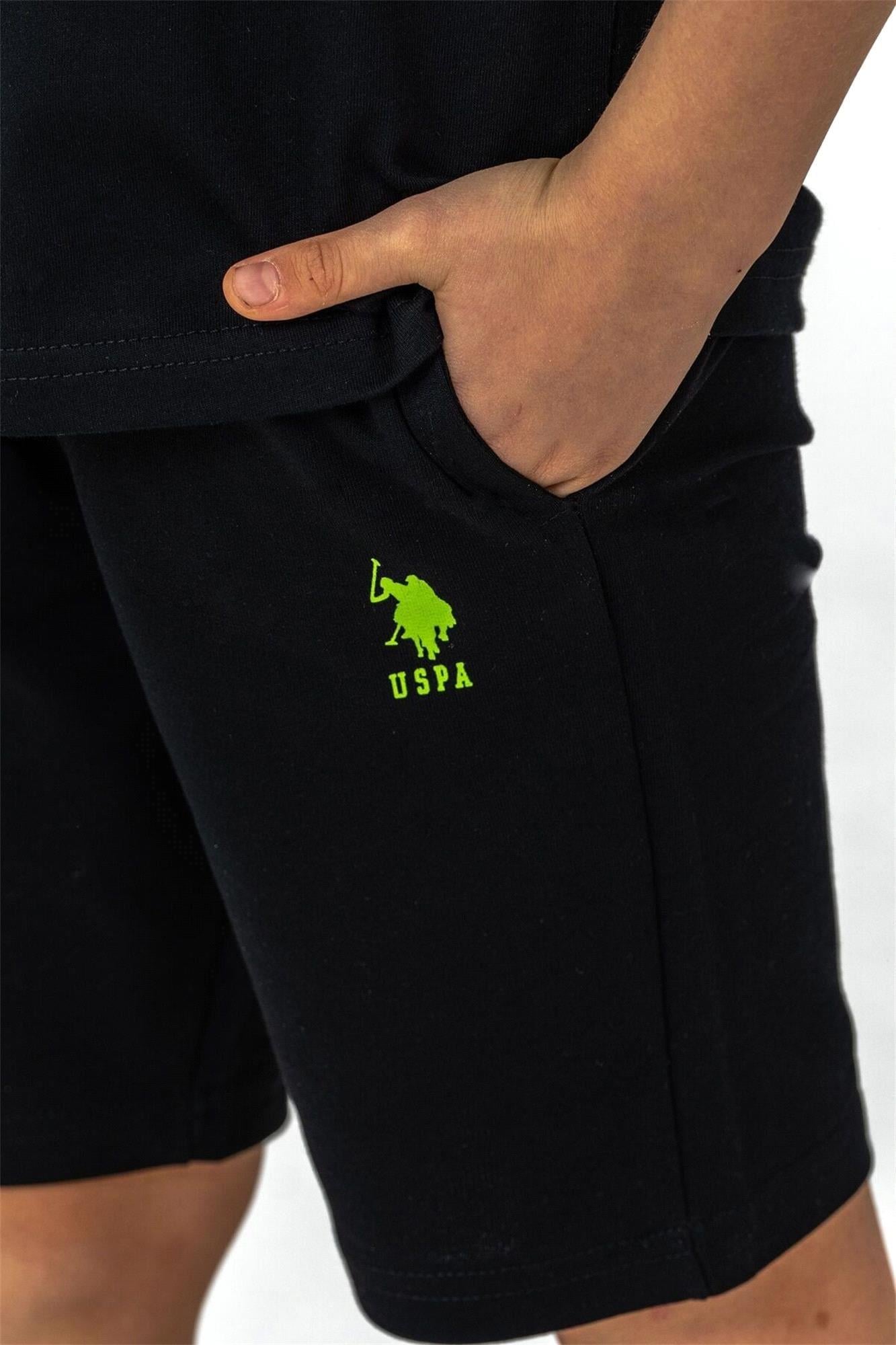 U.S. Polo Assn. Erkek Çocuk Tişört Şort Takım Siyah US2430-4