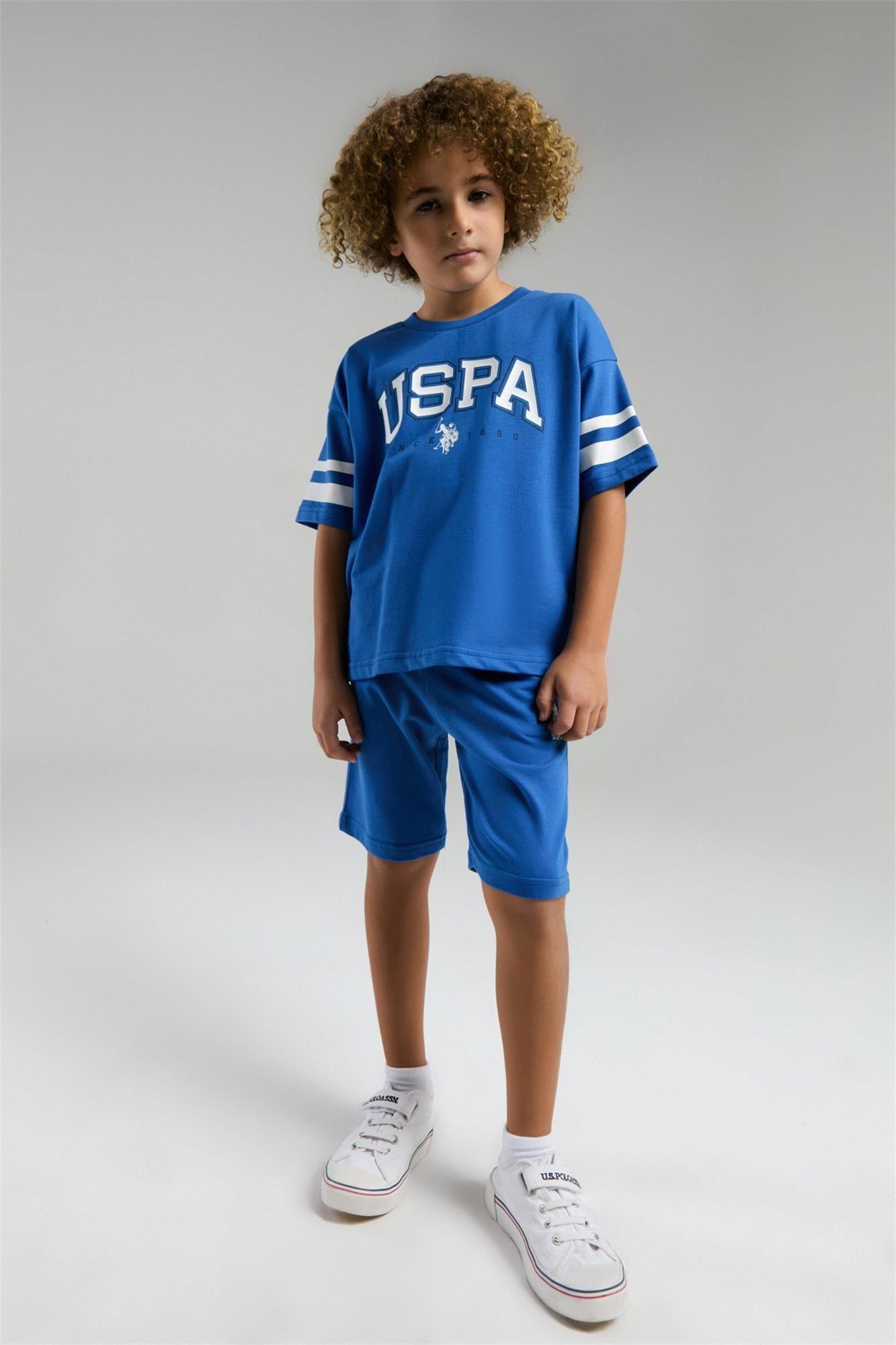 U.S. Polo Assn. Erkek Çocuk Bermuda Tişört Şort Takım Cobalt US2022-4