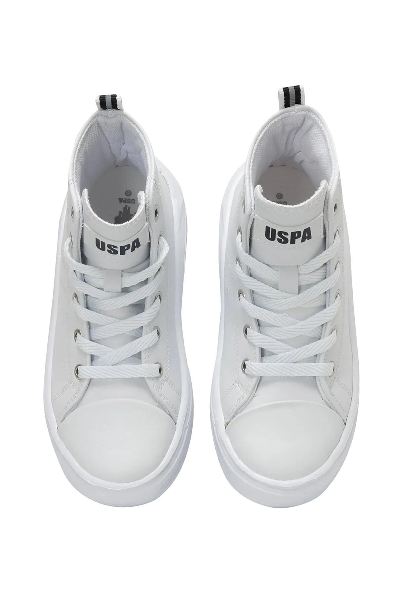 U.S. Polo Assn. Kız Çocuk Clementine JR PU 3PR Spor Ayakkabı Beyaz 101390022