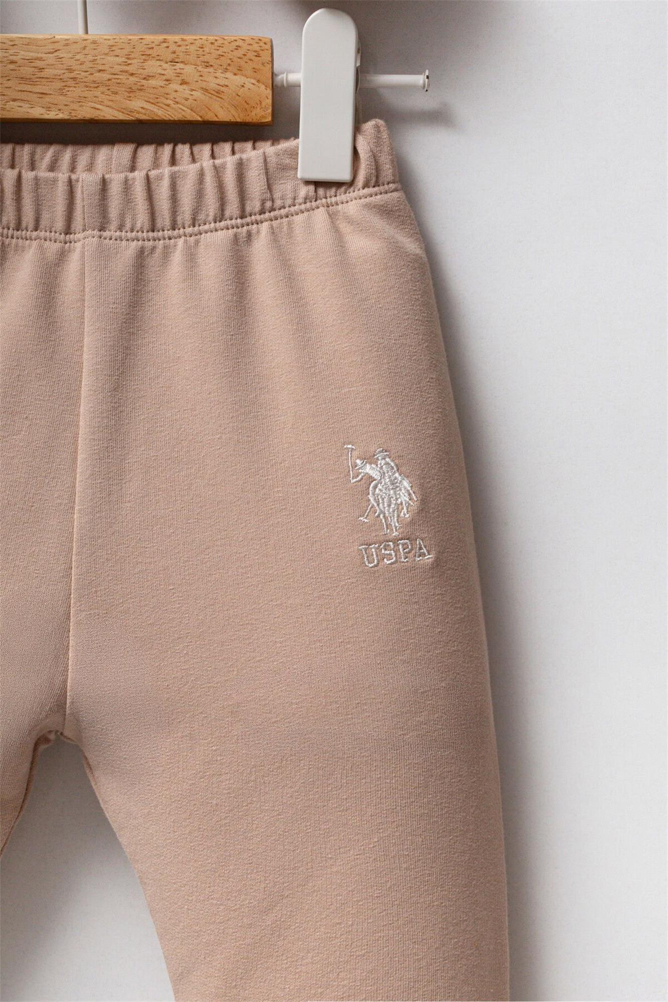 U.S. Polo Assn. Kız Çocuk 3'lü Eşofman Takım Bisküvi USB2723
