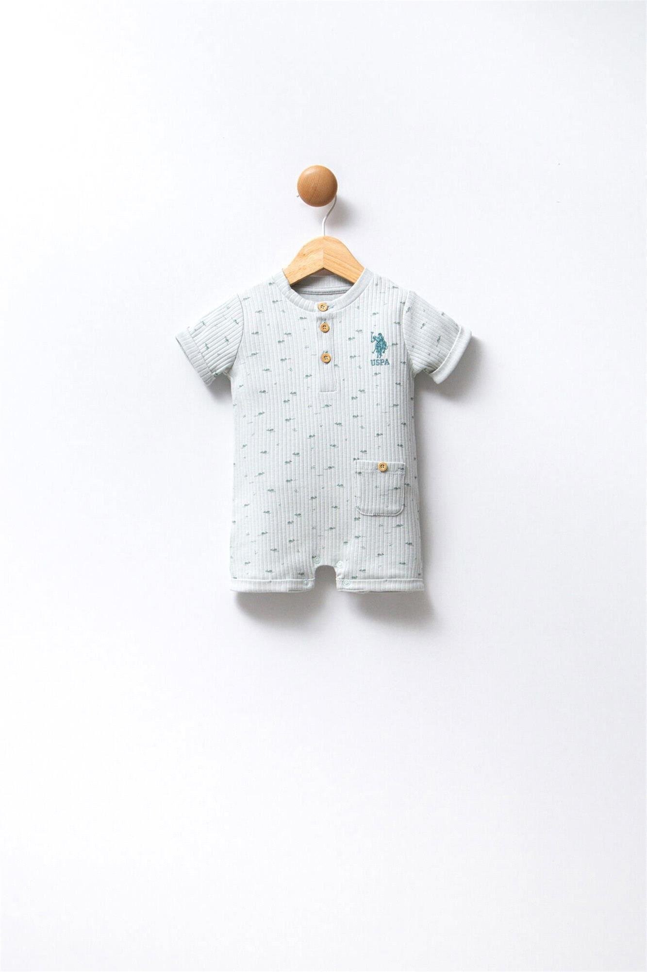 U.S. Polo Assn. Erkek Bebek Tulum Su Yeşili USB2312