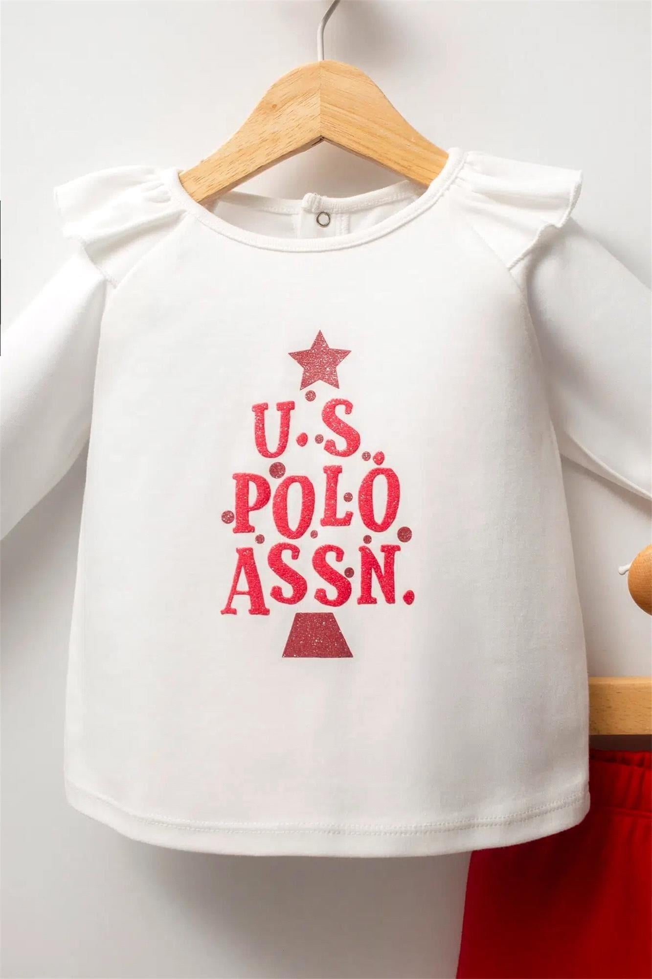 U.S. Polo Assn. Kız Bebek Alt Üst Takım Kırmızı USB2736