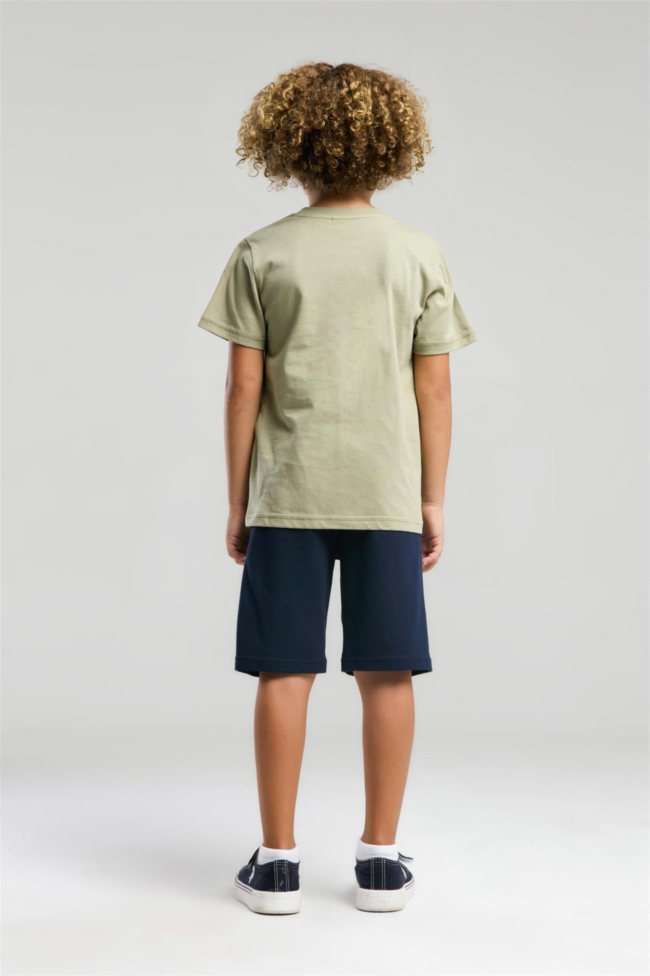 U.S. Polo Assn. Erkek Çocuk Bermuda Tişört Şort Takım Yeşil US2028-4