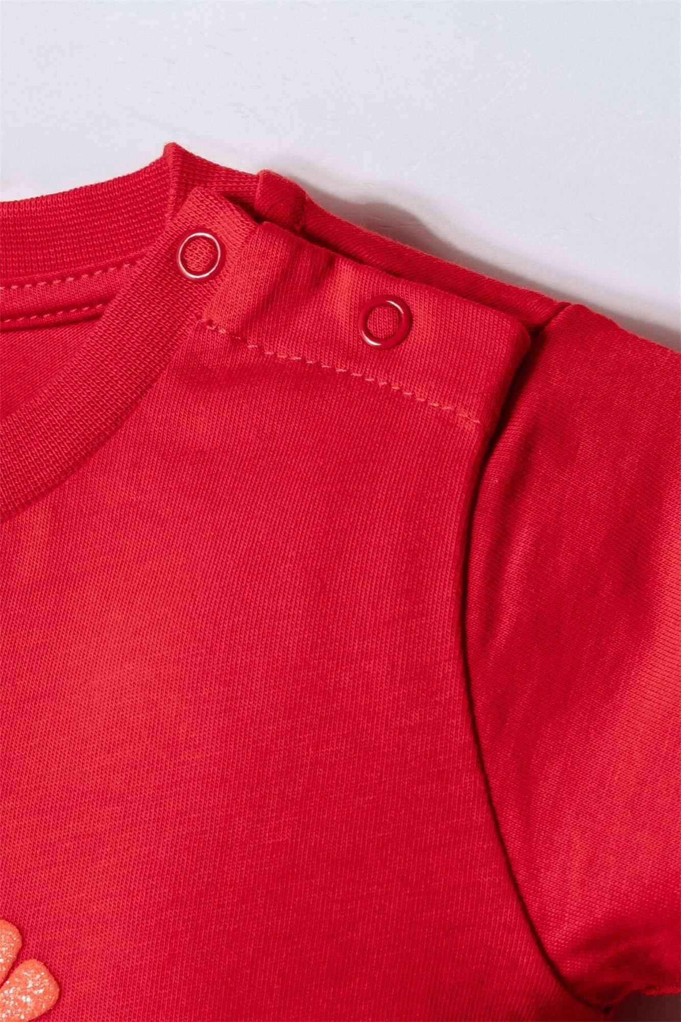 U.S. Polo Assn. Kız Bebek Tişört Şort Takım Nar Çiçeği USB2999