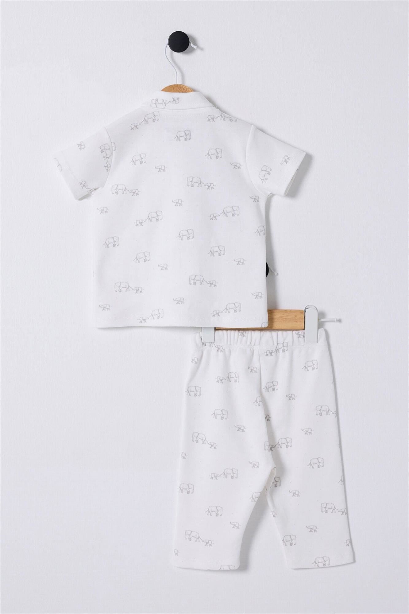 U.S. Polo Assn. Erkek Bebek Pijama Takımı Beyaz USB2329