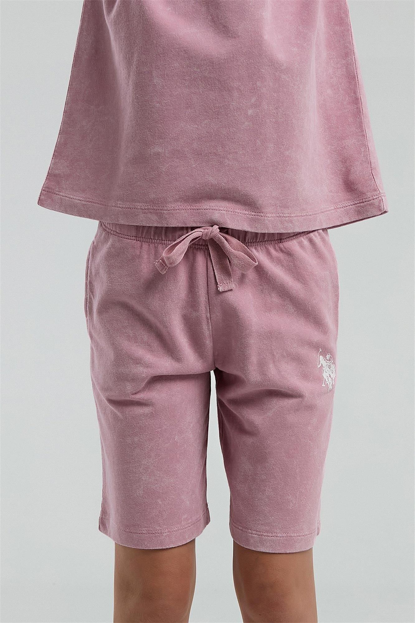 U.S. Polo Assn. Kız Çocuk Bermuda Takım Gül Kurusu US2089-4