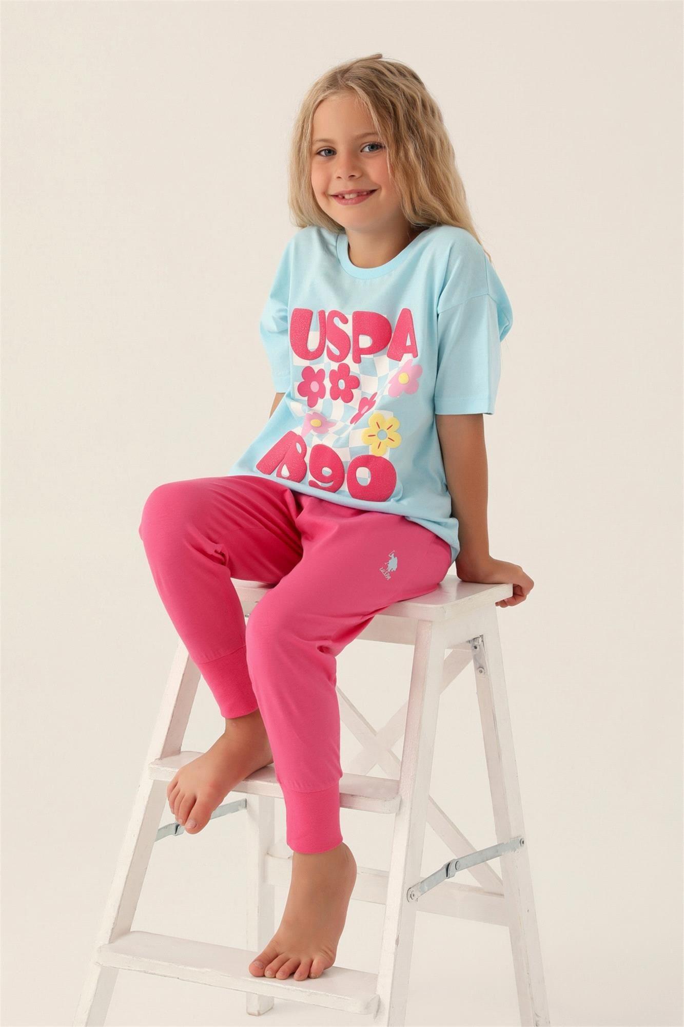 U.S. Polo Assn. Kız Çocuk Süprem Pijama Takımı Açık Mavi US1812-G