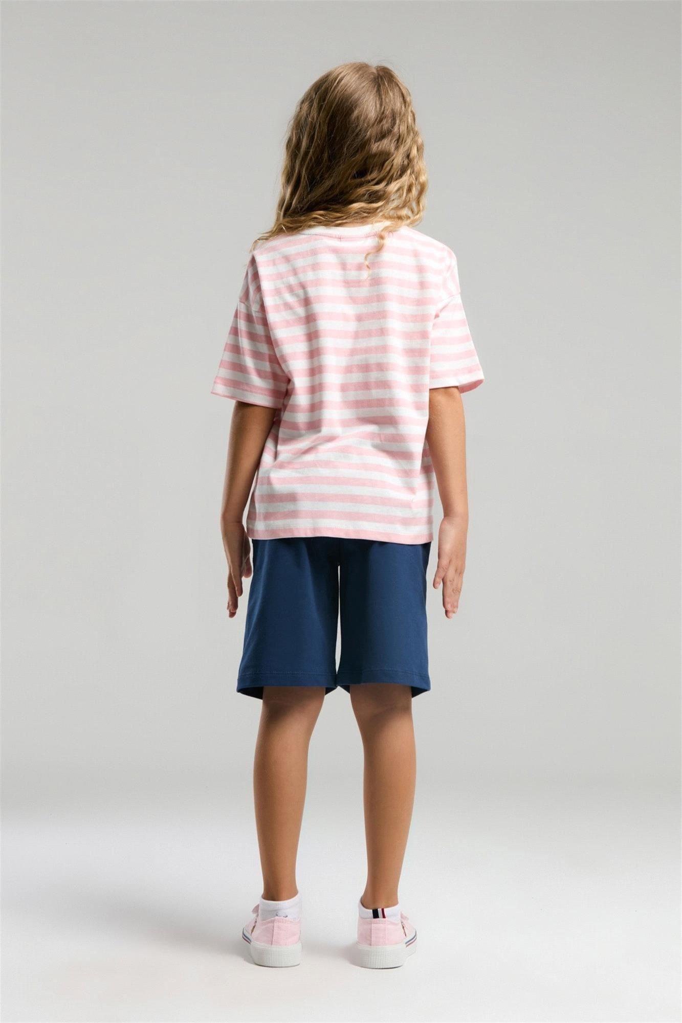 U.S. Polo Assn. Kız Çocuk Bermuda Takım Somon US2074-4