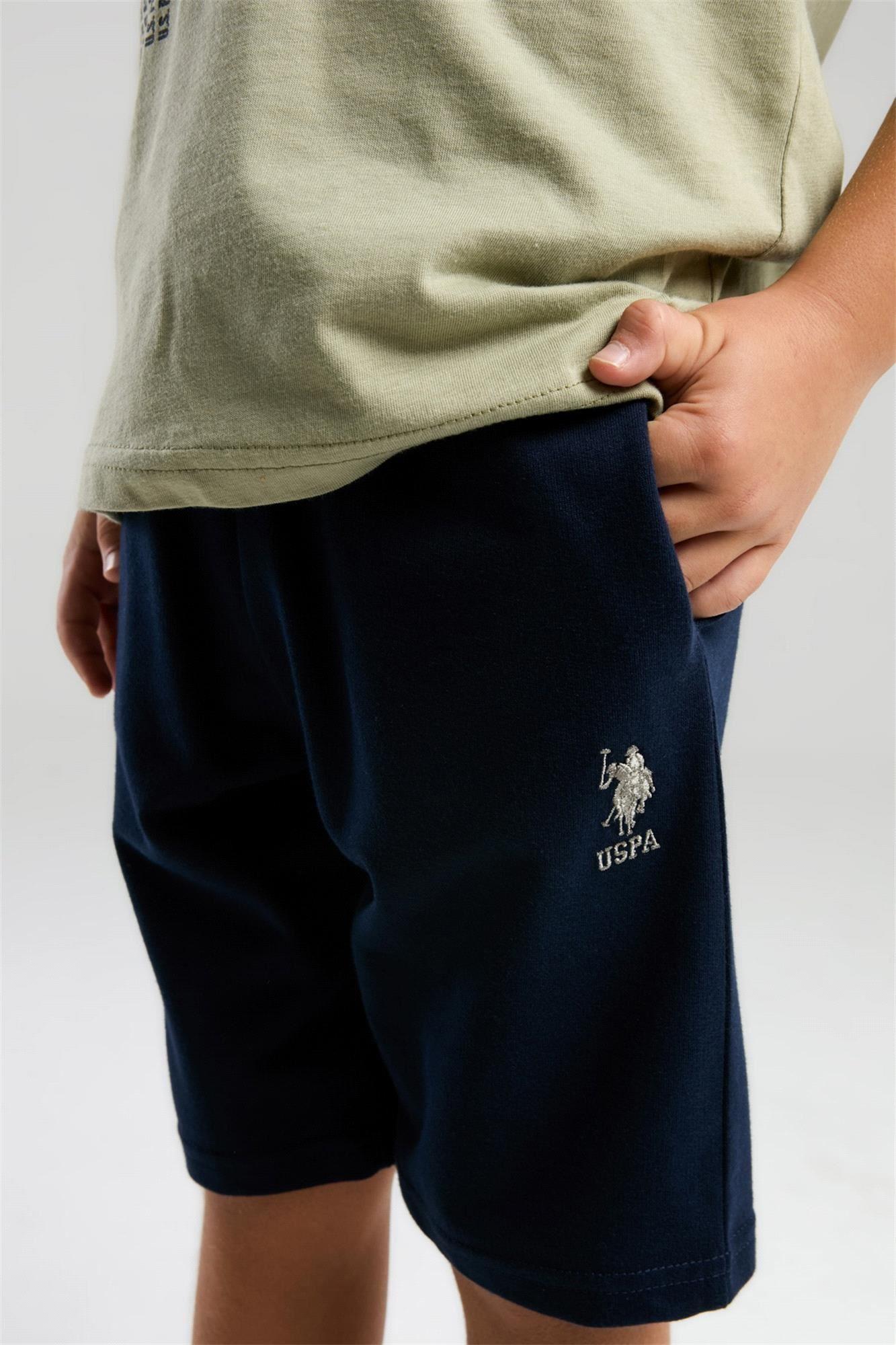 U.S. Polo Assn. Erkek Çocuk Bermuda Tişört Şort Takım Yeşil US2028-4