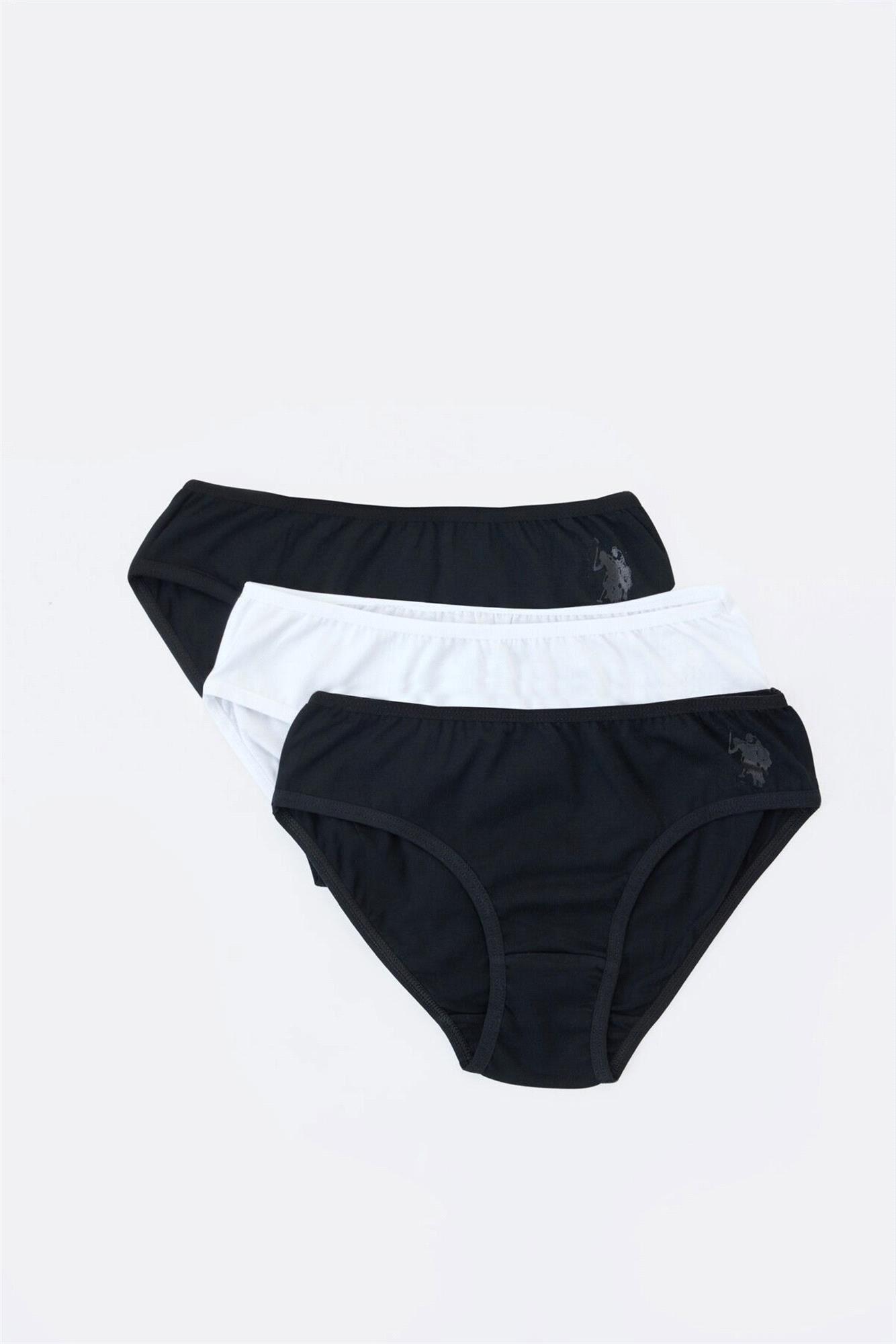 U.S. Polo Assn. Kız Çocuk 3'lü Slip Külot Set Navy US1682