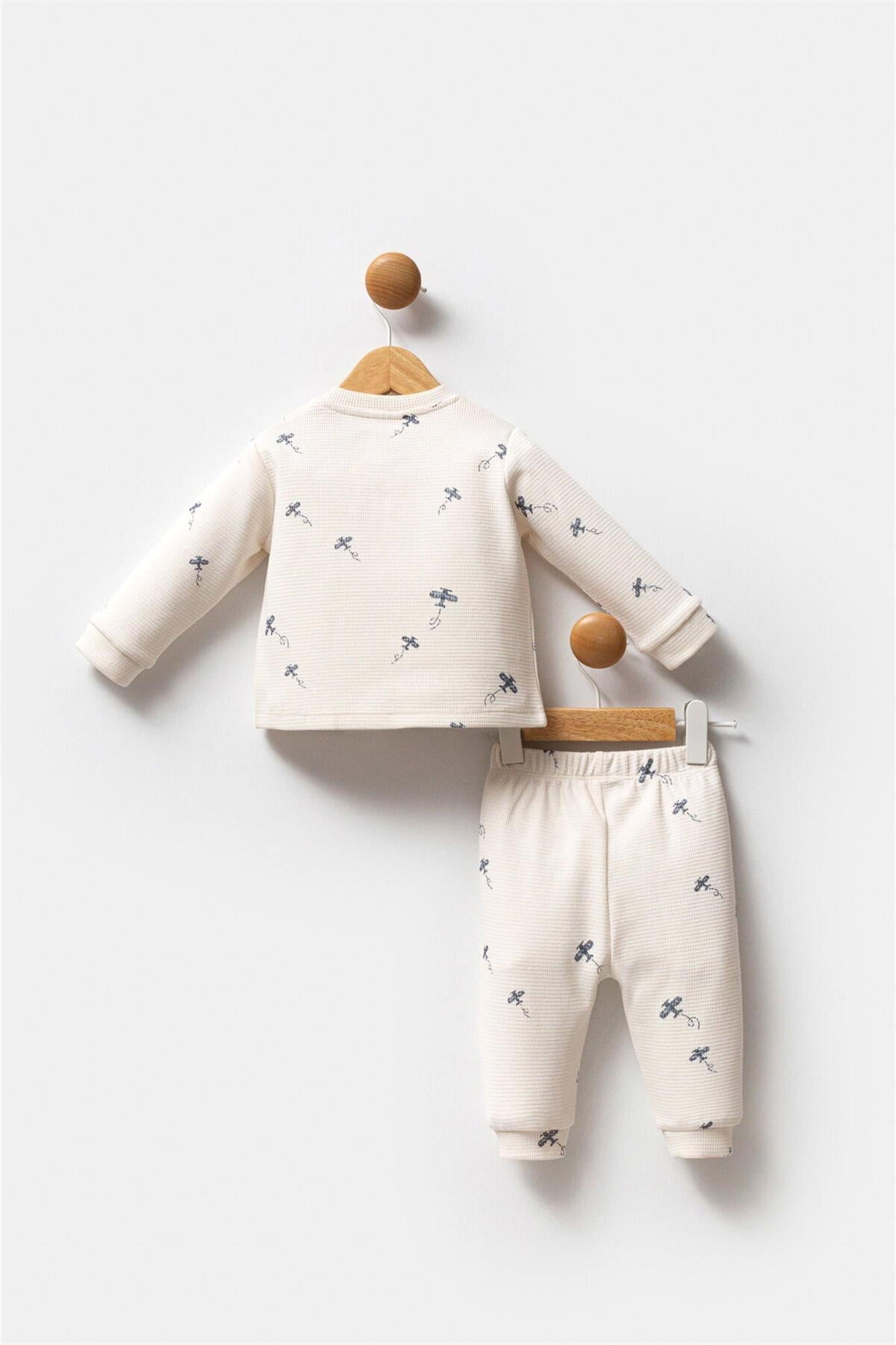U.S. Polo Assn. Erkek Bebek Alt Üst Takım Ekru USB2605
