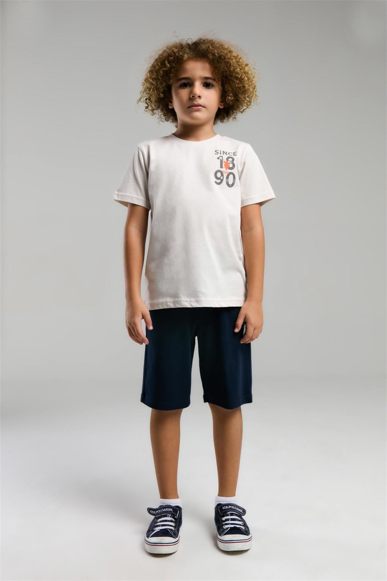 U.S. Polo Assn. Erkek Çocuk Bermuda Tişört Şort Takım Taş US2054-G