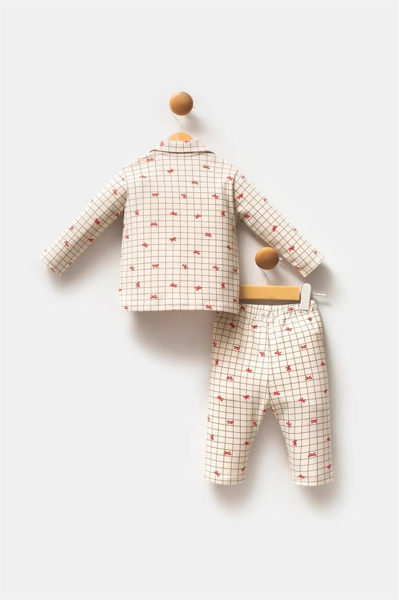 U.S. Polo Assn. Kız Bebek Pijama Takımı Bej USB2728