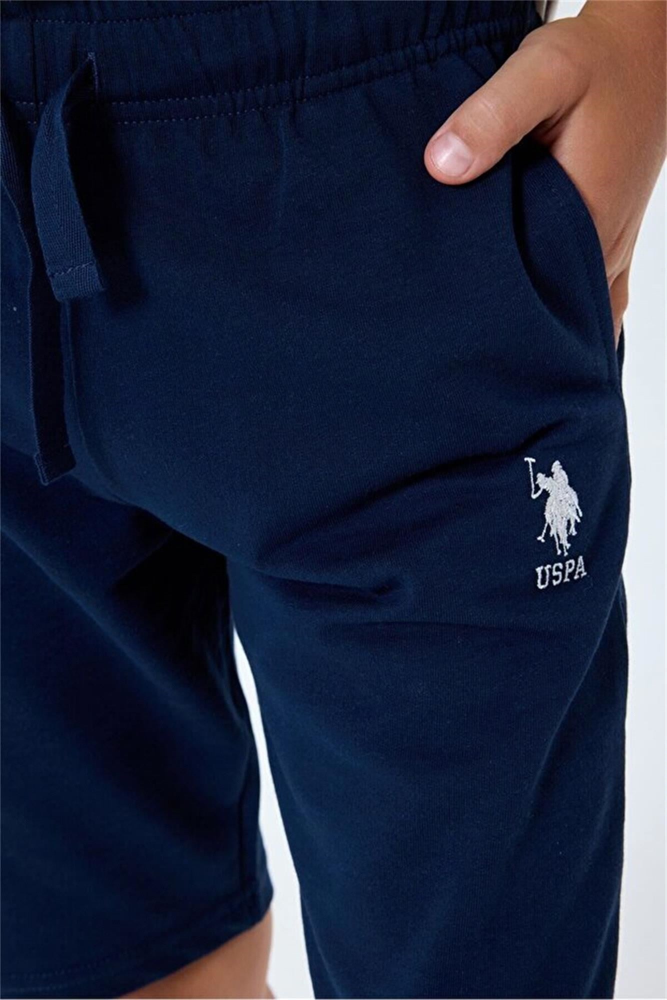 U.S. Polo Assn. Erkek Çocuk Bermuda Takım Beyaz USB2404-4