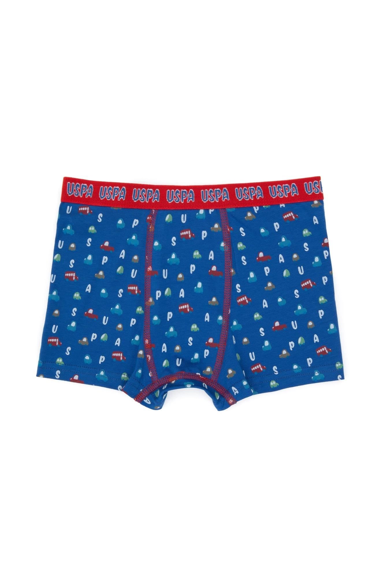 U.S. Polo Assn. Erkek Çocuk Desenli 3'lü Boxer Set Cobalt US2247