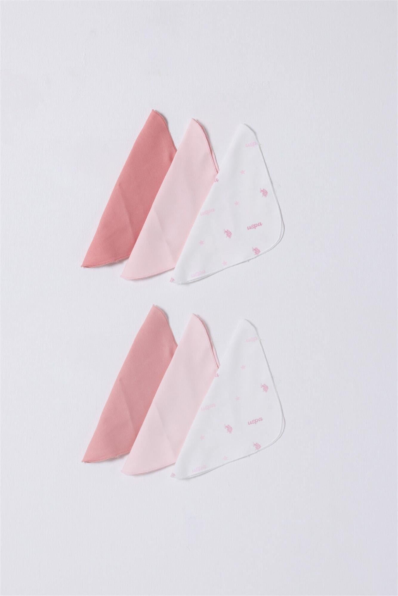 U.S. Polo Assn. Kız Bebek 6'lı Ağız Mendili Set Renkli USB2492