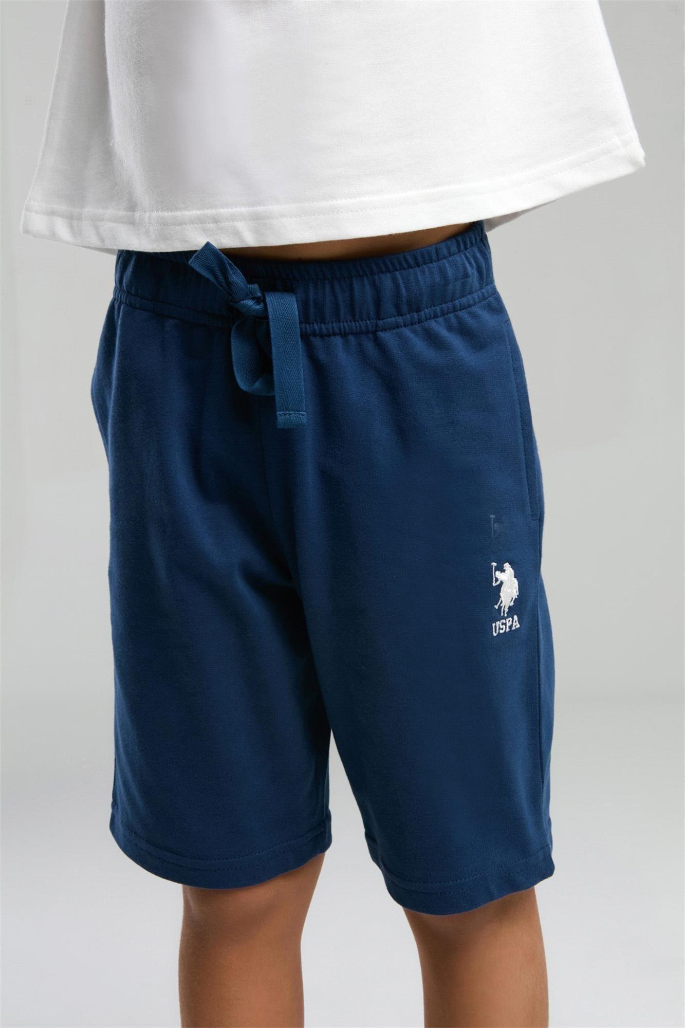 U.S. Polo Assn. Erkek Çocuk Bermuda Tişört Şort Takım Beyaz US2055-4