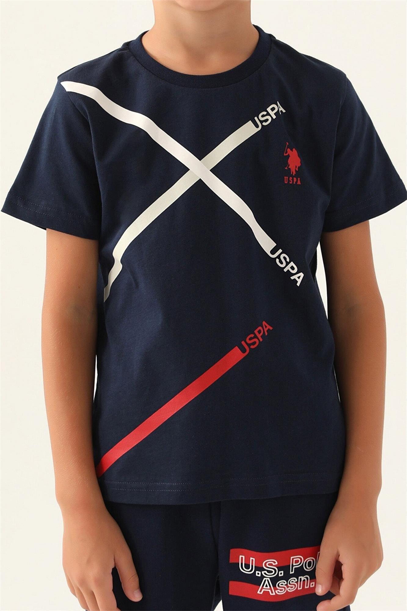 U.S. Polo Assn. Erkek Çocuk Tişört Bermuda Şort Takım Lacivert US1768-G