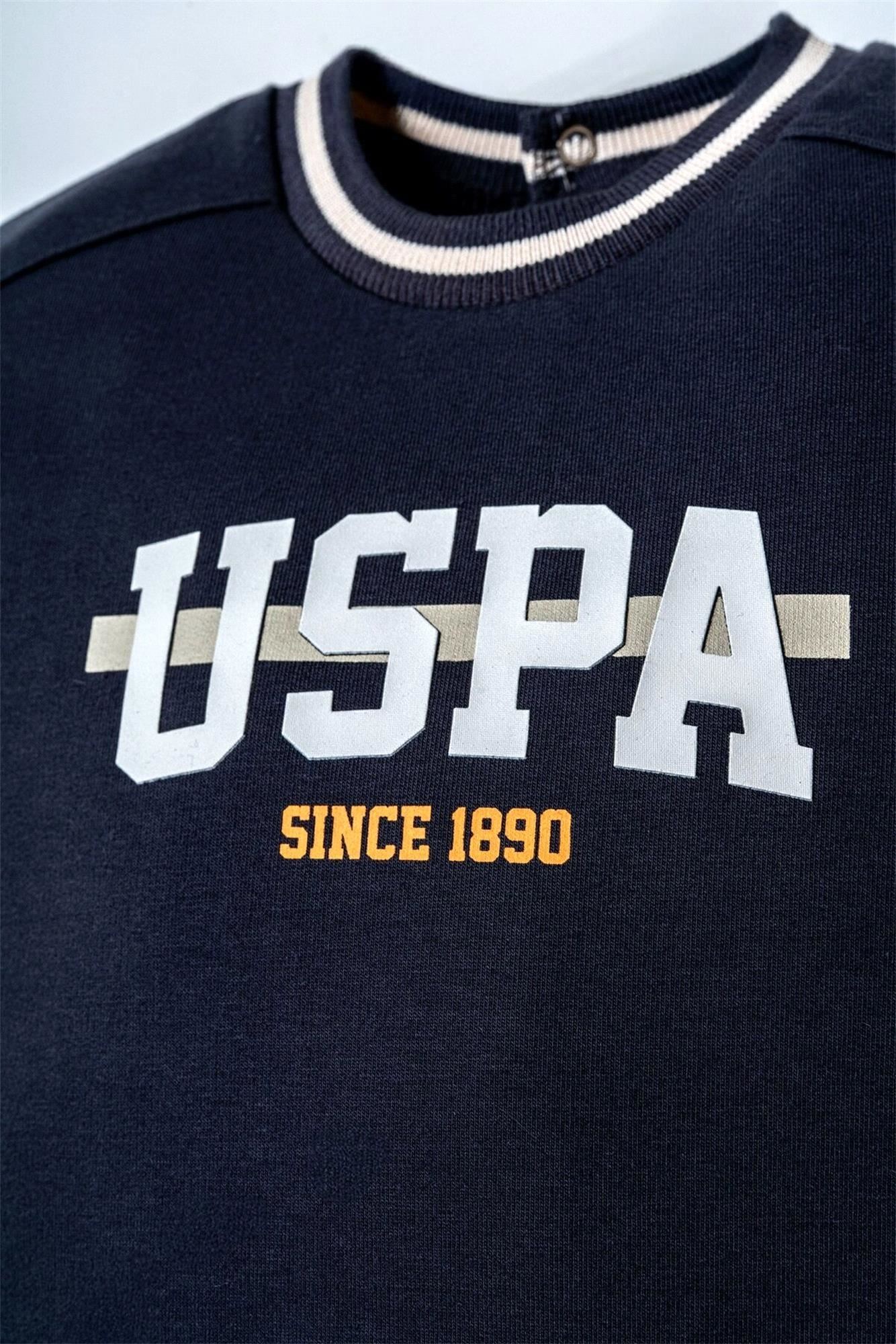 U.S. Polo Assn. Erkek Bebek Tişört Şort Takım Füme USB2865
