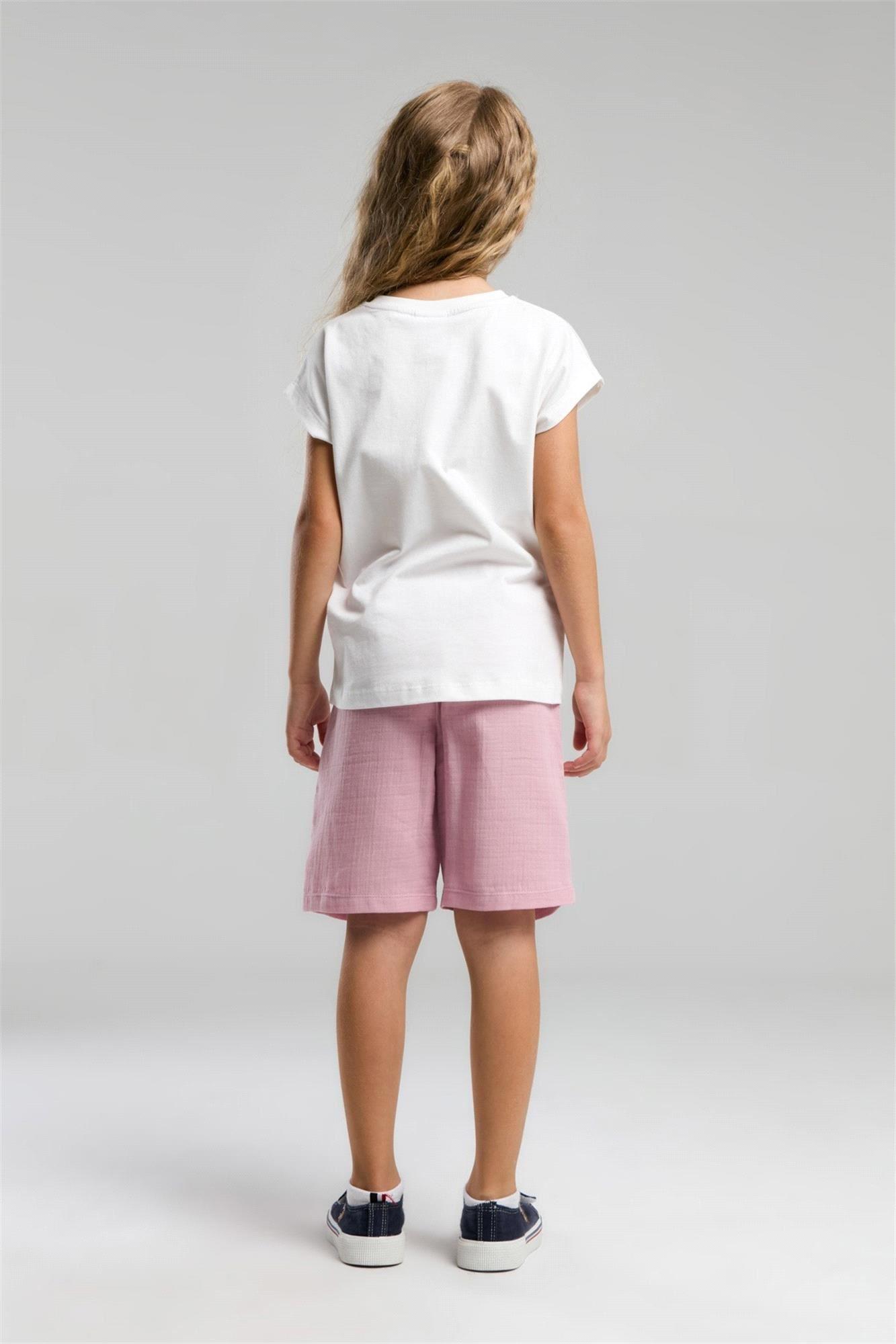 U.S. Polo Assn. Kız Çocuk Bermuda Takım Beyaz US2092-4