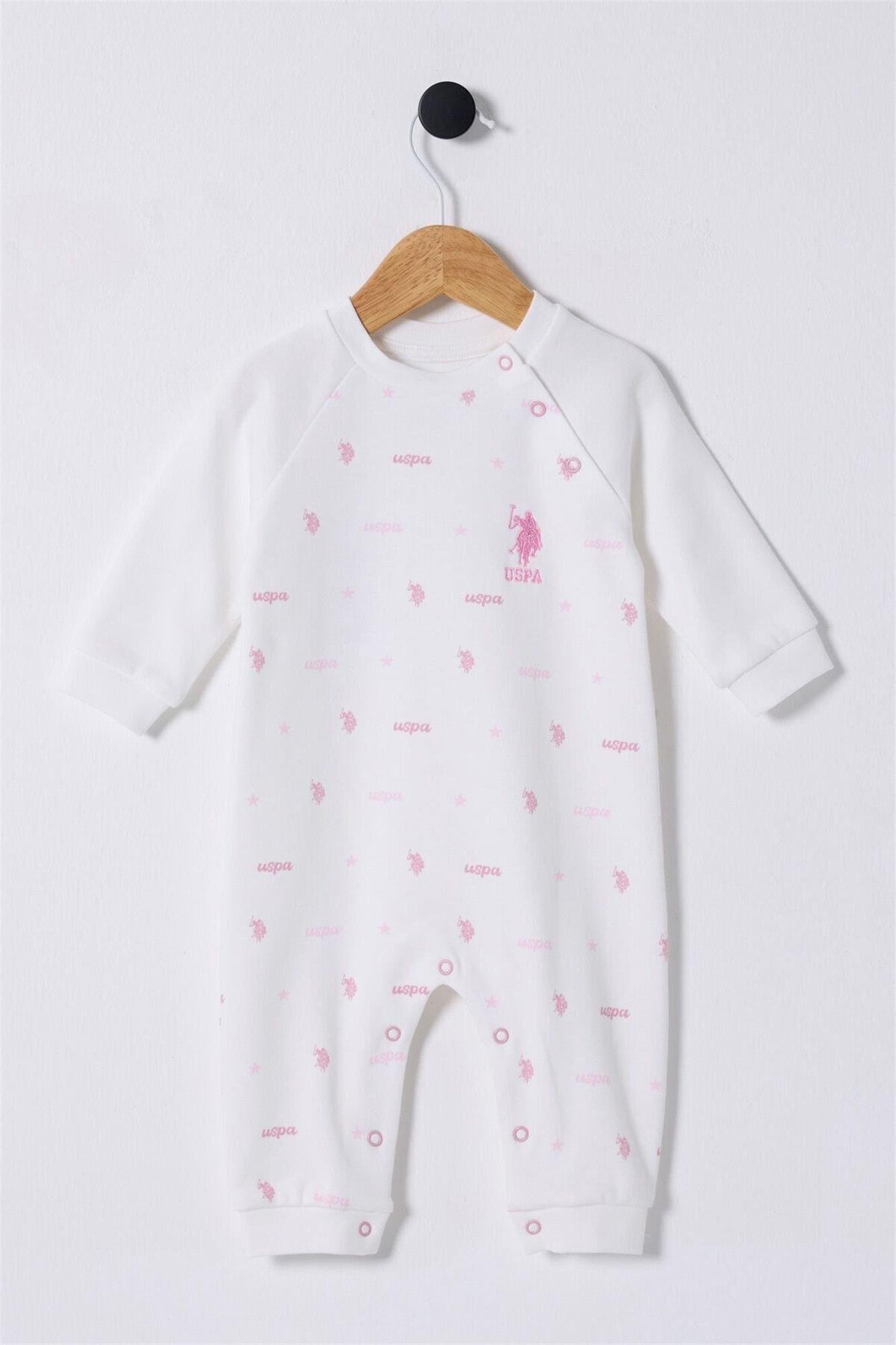 U.S.Polo Assn. Kız Bebek Patiksiz Tulum Beyaz USB2361