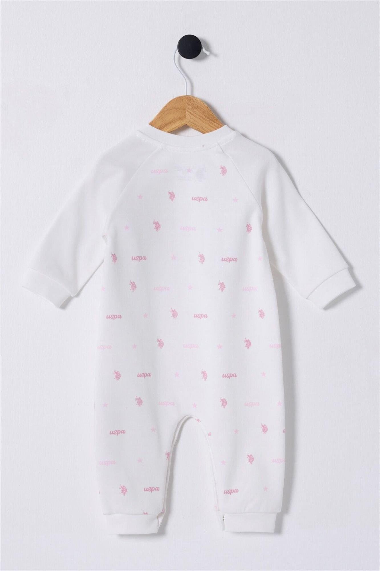 U.S.Polo Assn. Kız Bebek Patiksiz Tulum Beyaz USB2361