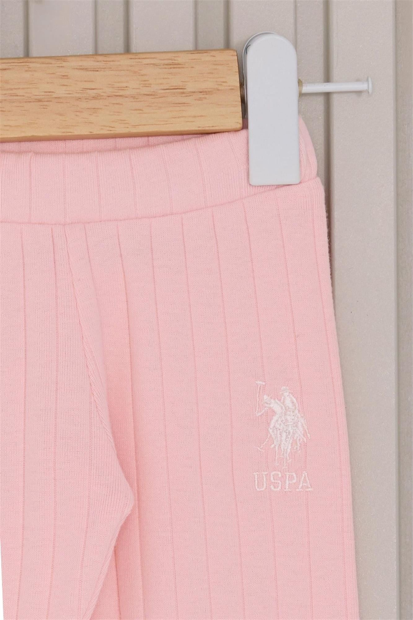 U.S.Polo Assn. 4'lü Zıbın Seti Kız Bebek Açık Pembe USB2145