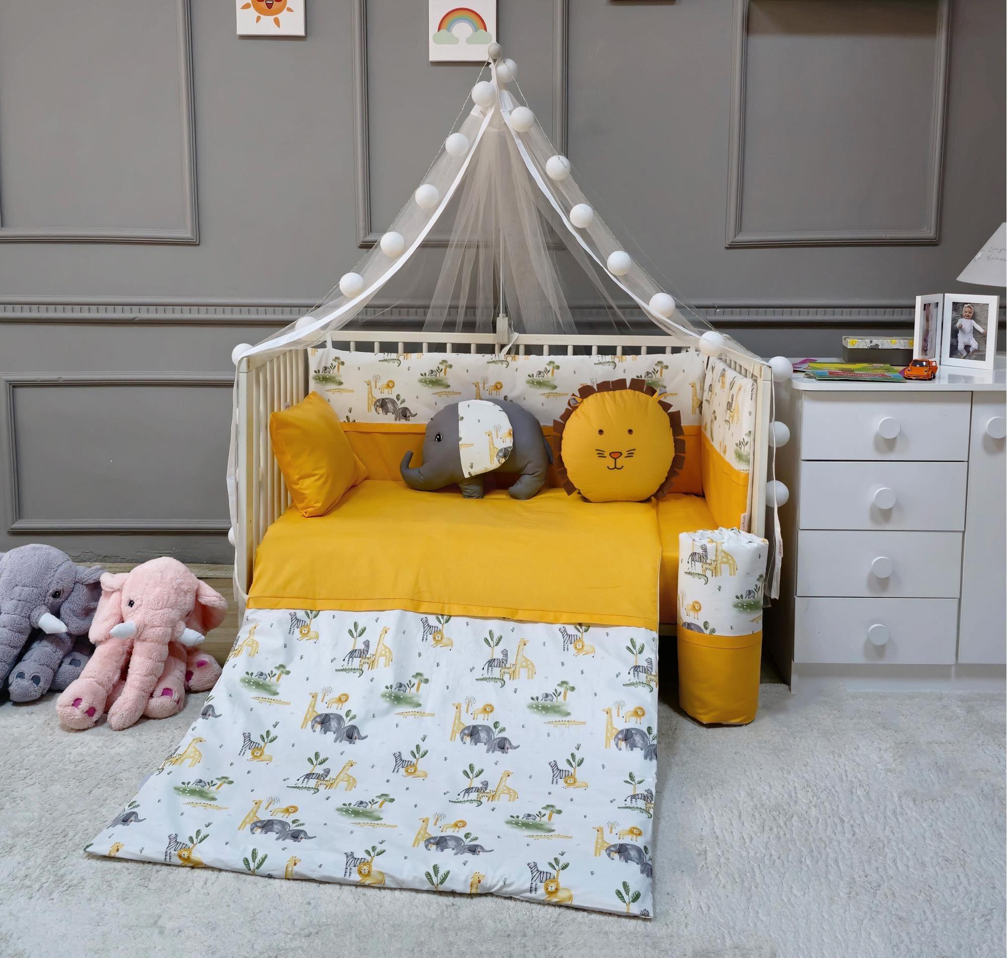 Yuar Baby Figürlü 10 Parça Uyku Seti Sarı 80*130