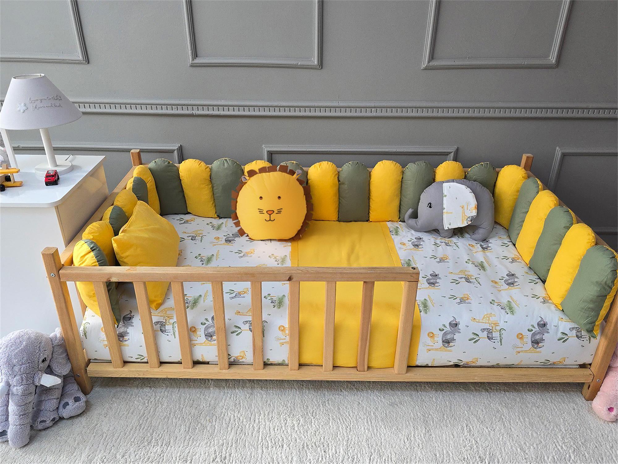 Yuar Baby Montessori Çitli 6 Parça Uyku Seti Sarı 